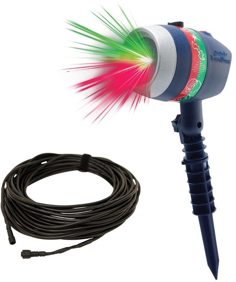 MediaShop Motivstrahler »Star Shower Laser Magic«, Inkl. 20 m Spezial Outdoor-Verlängerungskabel und Indoor-Standfuß