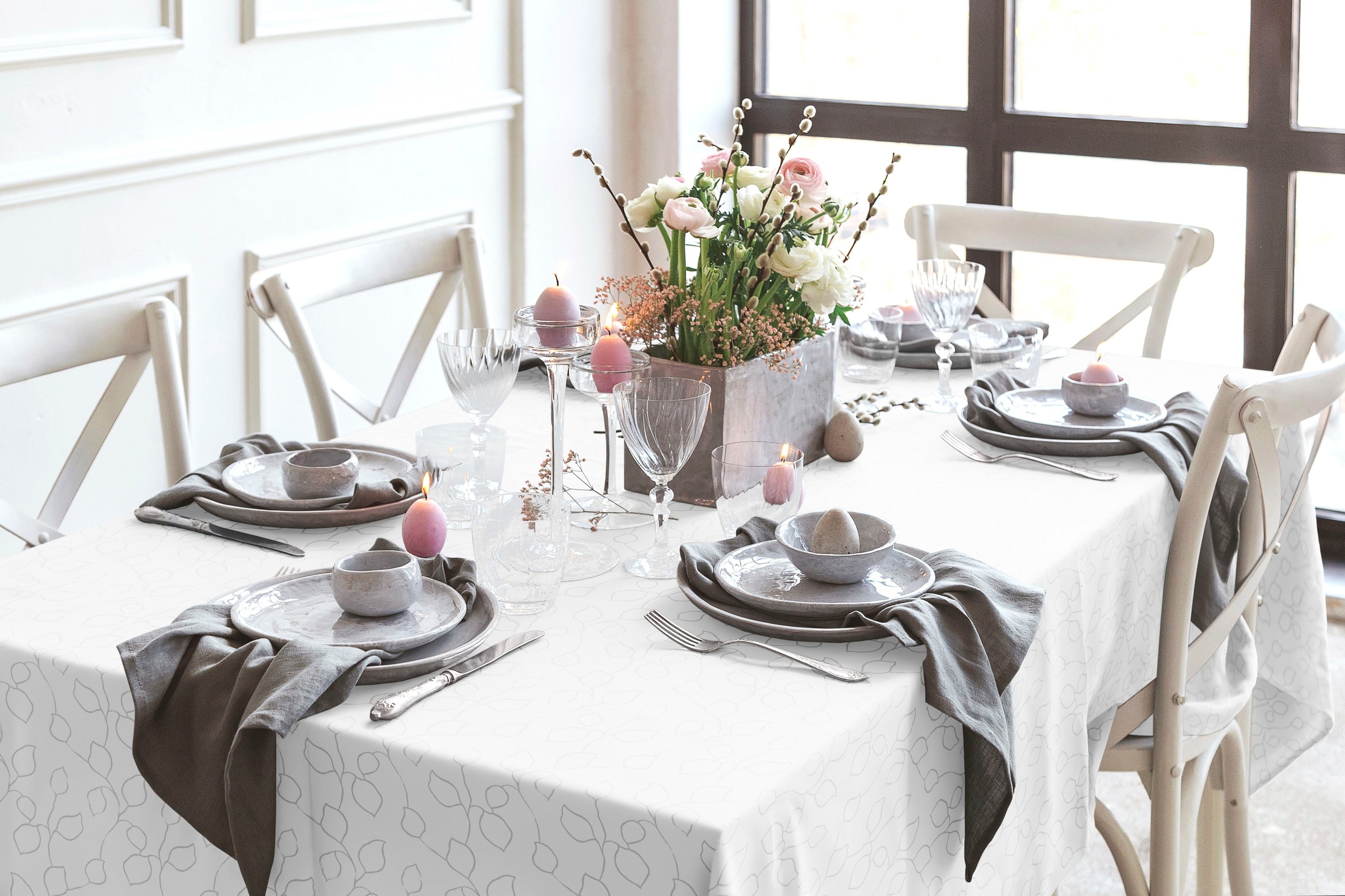 Wirth Tischdecke »Westport«, (1 St.), Made in Germany, Jacquard Dekostoff, Blatt-Design, Pflegeleicht