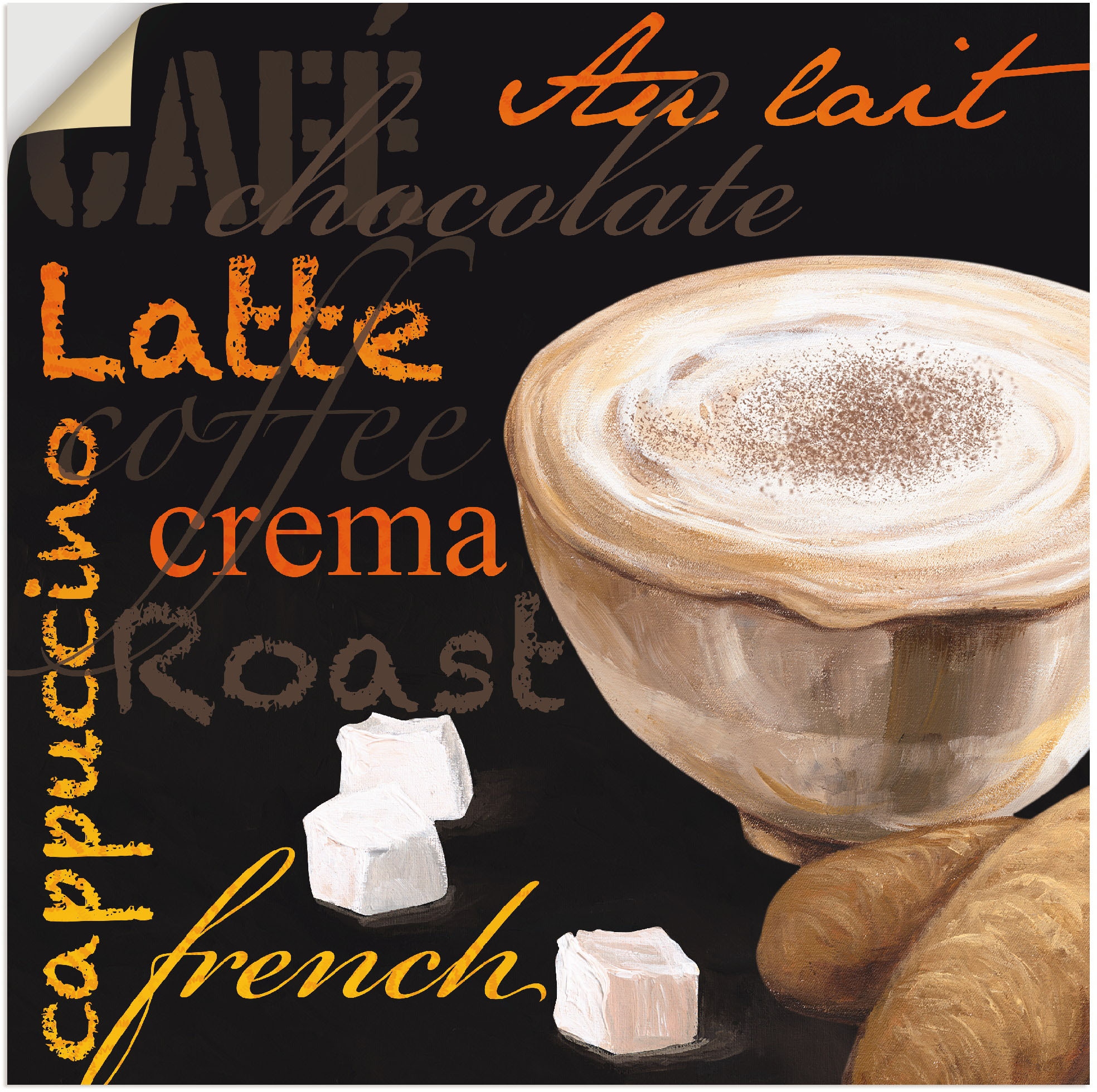 Artland Wandbild »Cappuccino - Kaffee«, Kaffee Bilder, (1 St.), als Alubild,  Leinwandbild, Wandaufkleber oder Poster in versch. Größen kaufen bei OTTO | Poster