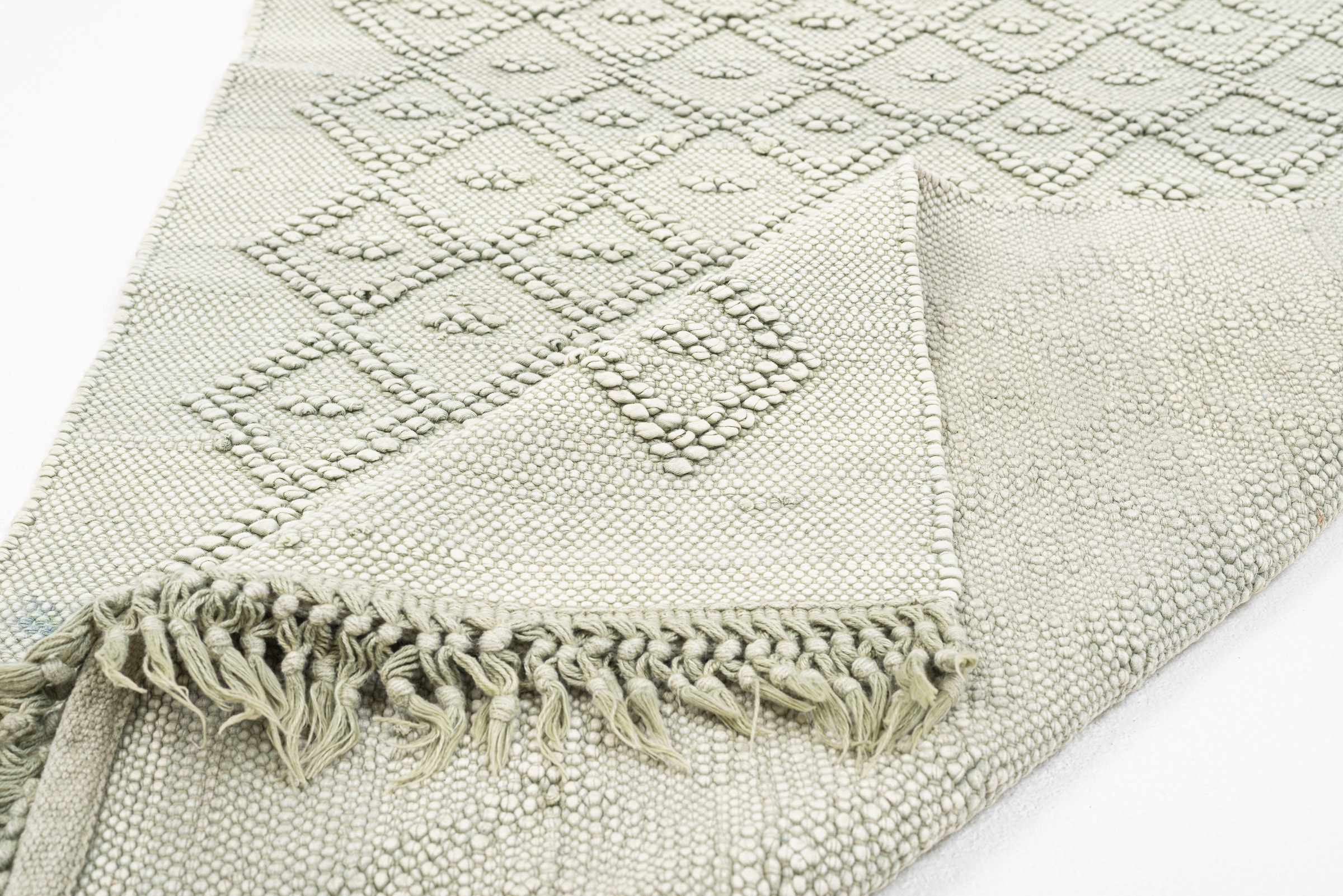 TOM TAILOR HOME Badematte »Vintage Wash«, fußbodenheizungsgeeignet, Badteppich, Uni Farben, Rauten Muster, mit Fransen, reine Baumwolle