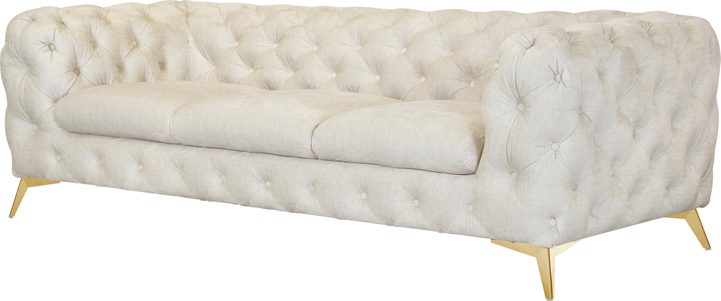 Leonique Chesterfield-Sofa »Glynis«, aufwändige Knopfheftung, moderne Chesterfield Optik, Fußfarbe wählbar