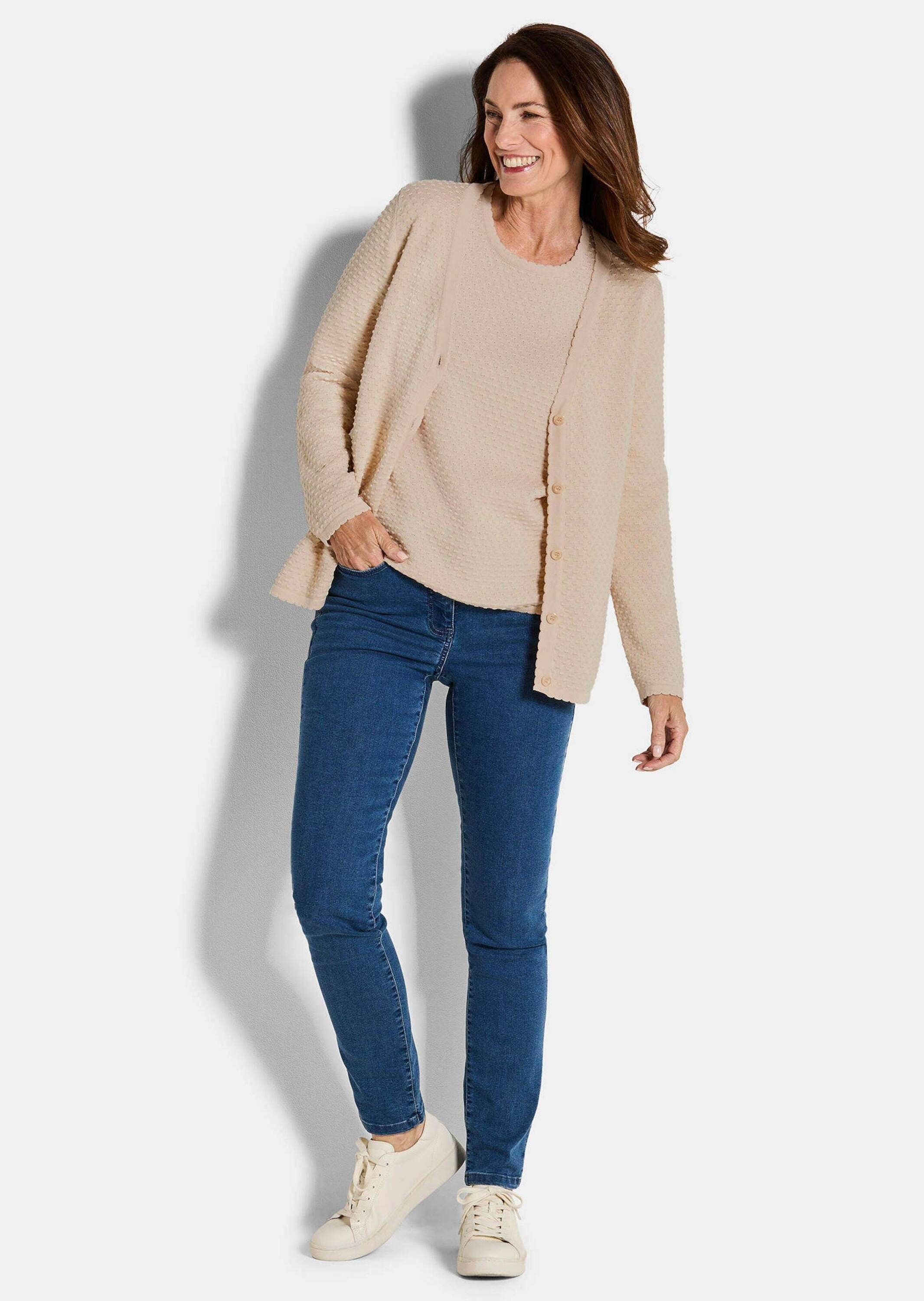 GOLDNER Strickjacke »Baumwoll-Feinstrickjacke, Langarm«