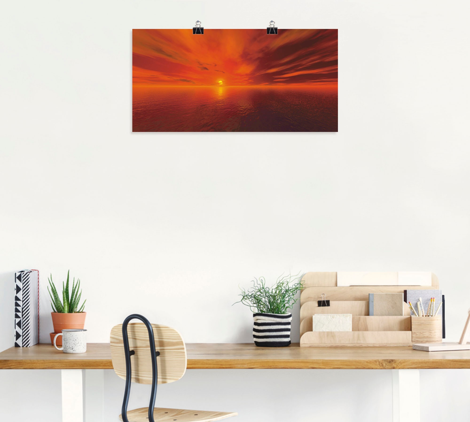 Artland Poster »Sonnenuntergang am Meer«, Sonnenaufgang & -untergang, (1 St.), als Leinwandbild, Wandaufkleber oder Poster in versch. Größen