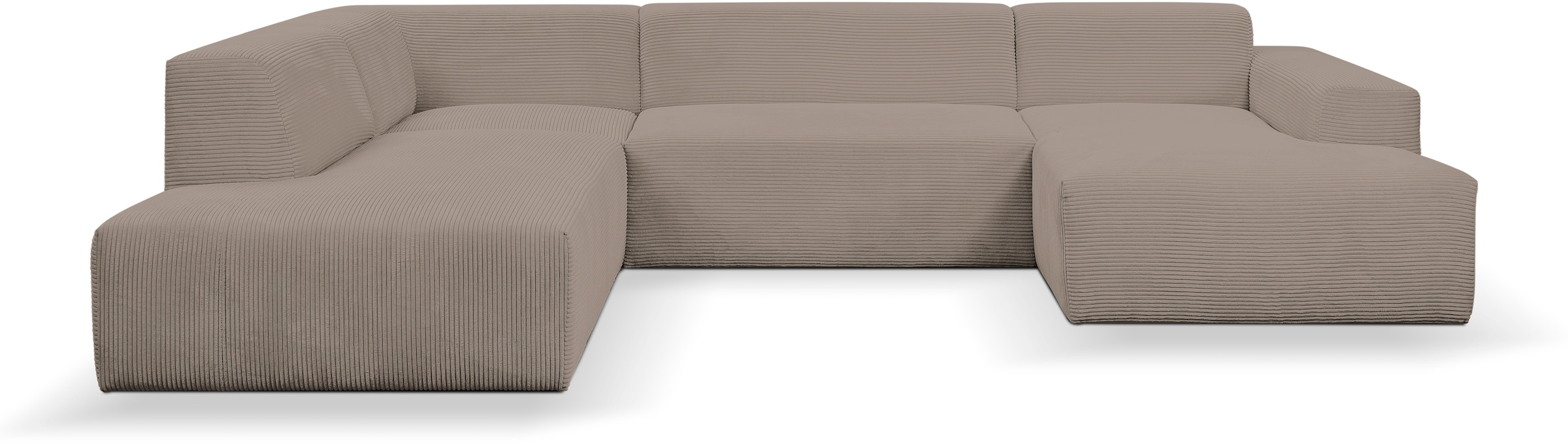 WERK2 Wohnlandschaft »Zeus viel Platz, Breite 330cm, modern und zeitlos, U-Form«, Curvy Trend Wohnlandschaft mit urbaner Optik auch in weichem Cord