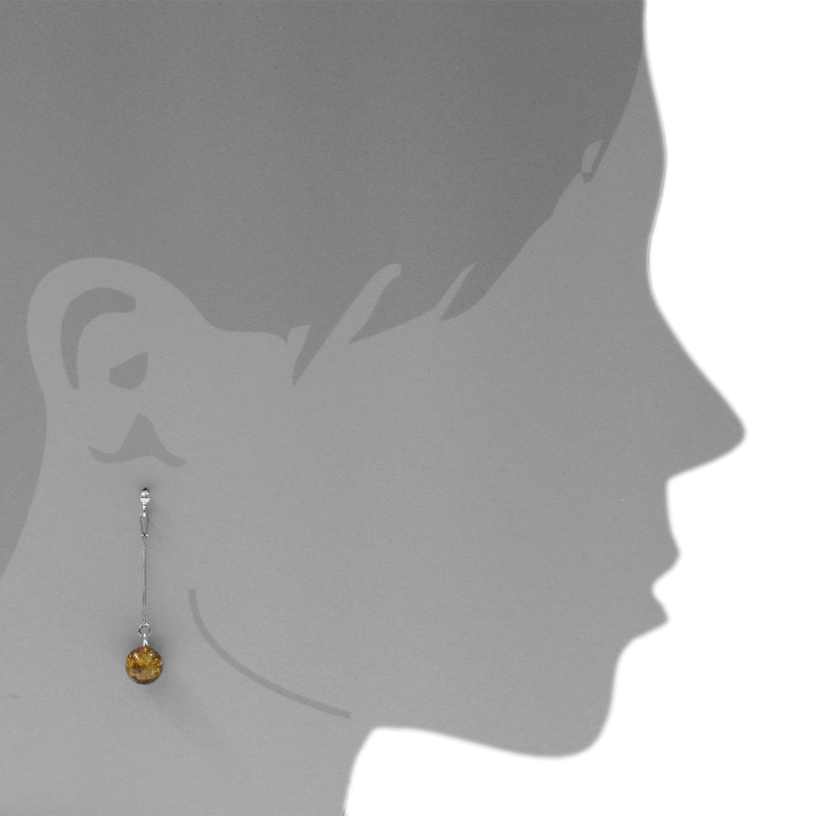 OSTSEE-SCHMUCK Paar Ohrhänger »- Klassisch 9 mm - Silber 925/000 - Bernstein«