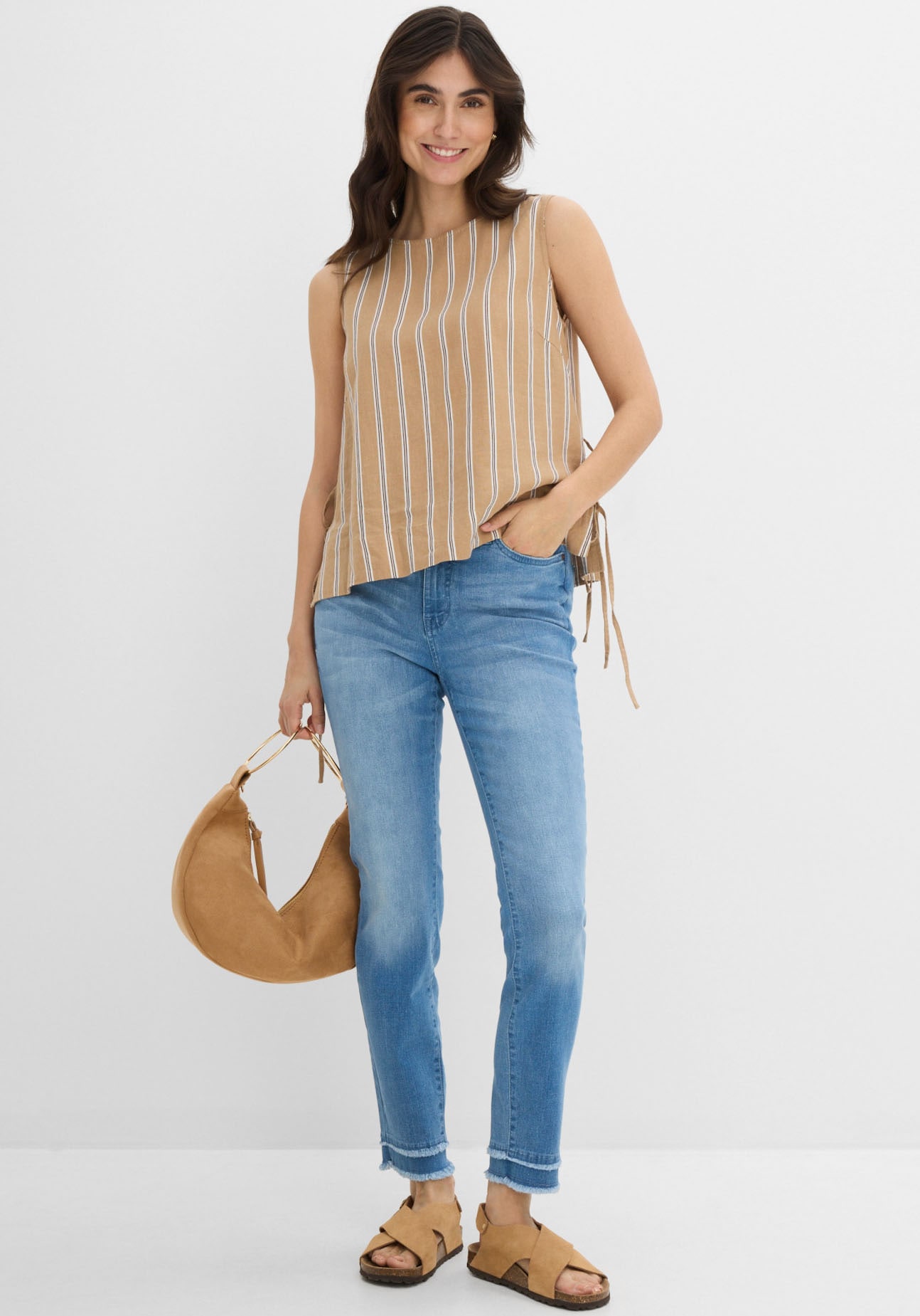 bonprix 7/8-Jeans 7/8-Schnittform, Slim Fit Passform, aus Baumwollmischung