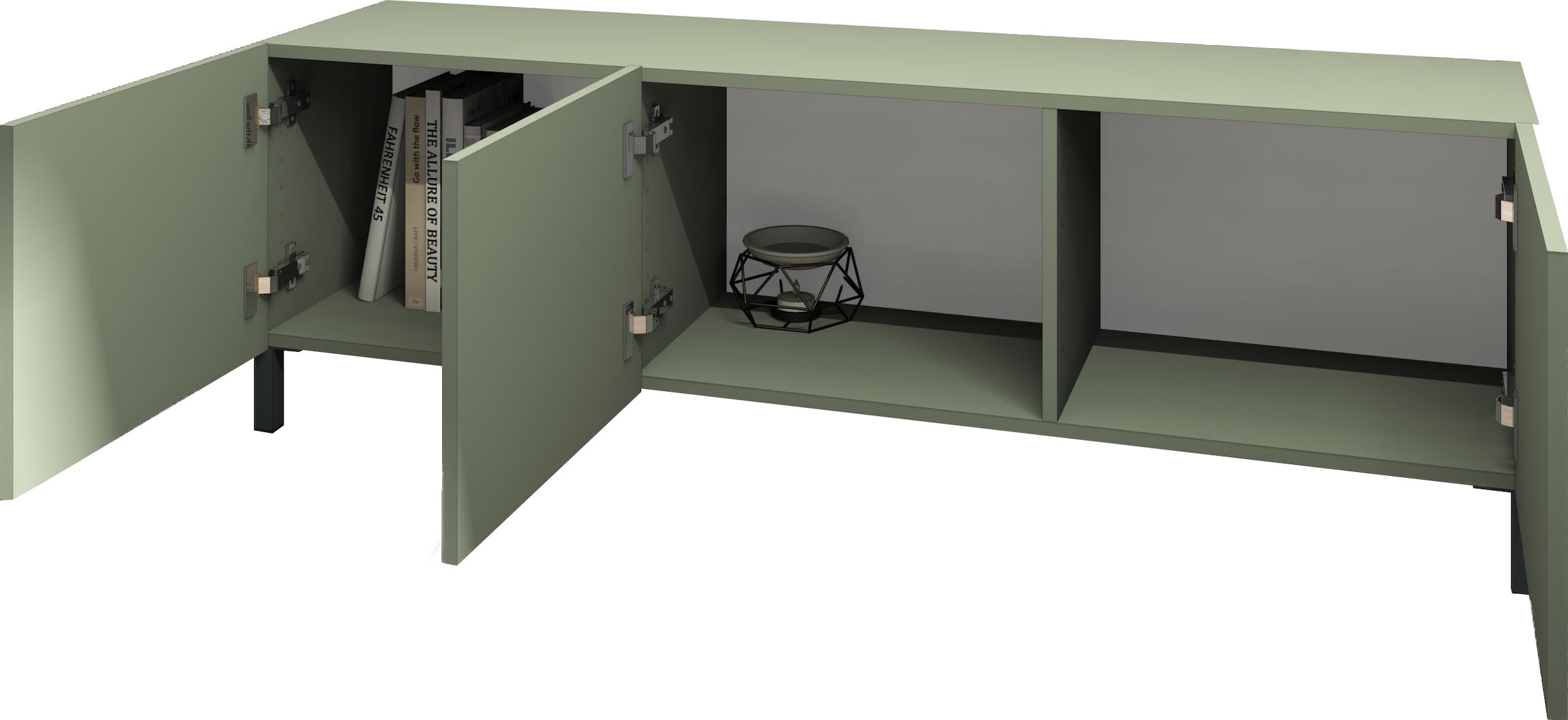 borchardt Möbel Lowboard, Metallfüße, grifflose Optik