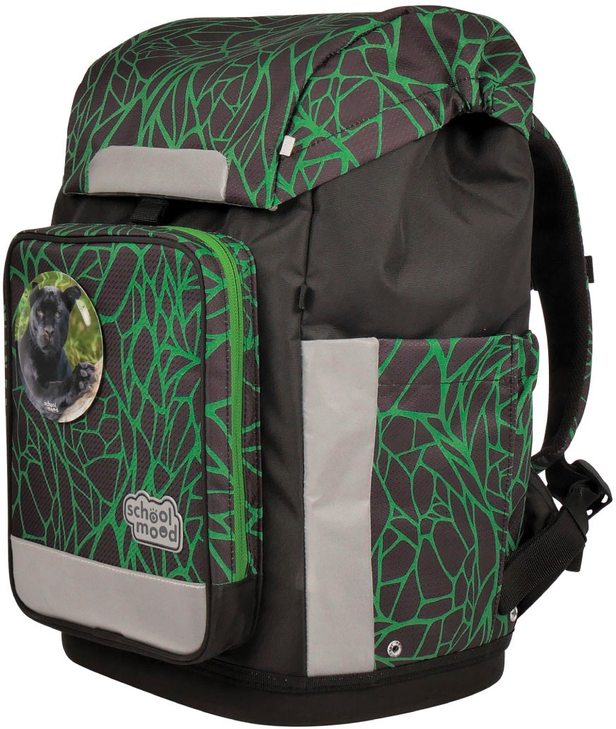 SCHOOL-MOOD® Schulranzen »Rebel Air+, Linus (Panther)«, retroreflektierende Flächen, aus recyceltem Material