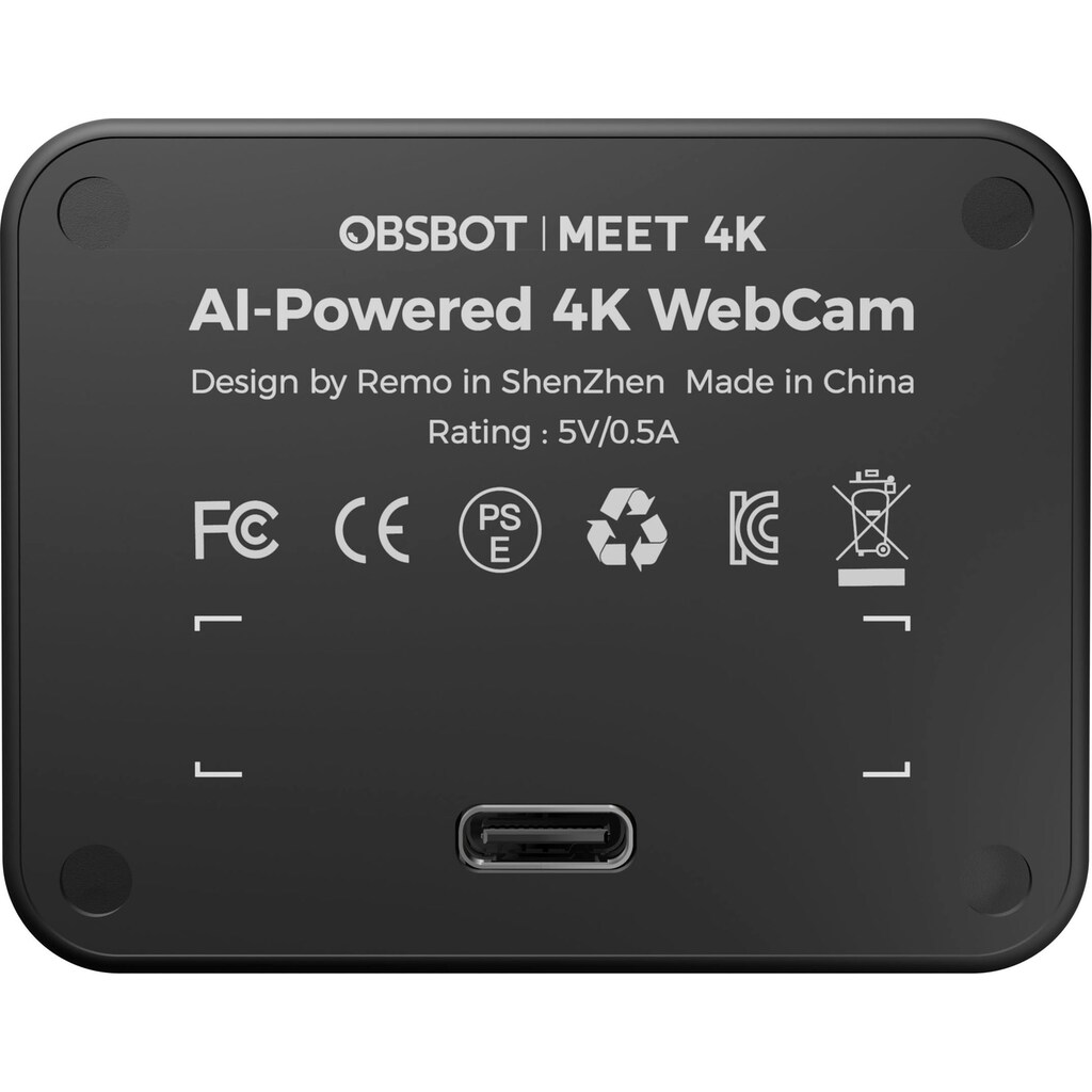 OBSBOT Webcam »Meet 4K«, 4K Ultra HD, professionelle Webcam für Livestreams