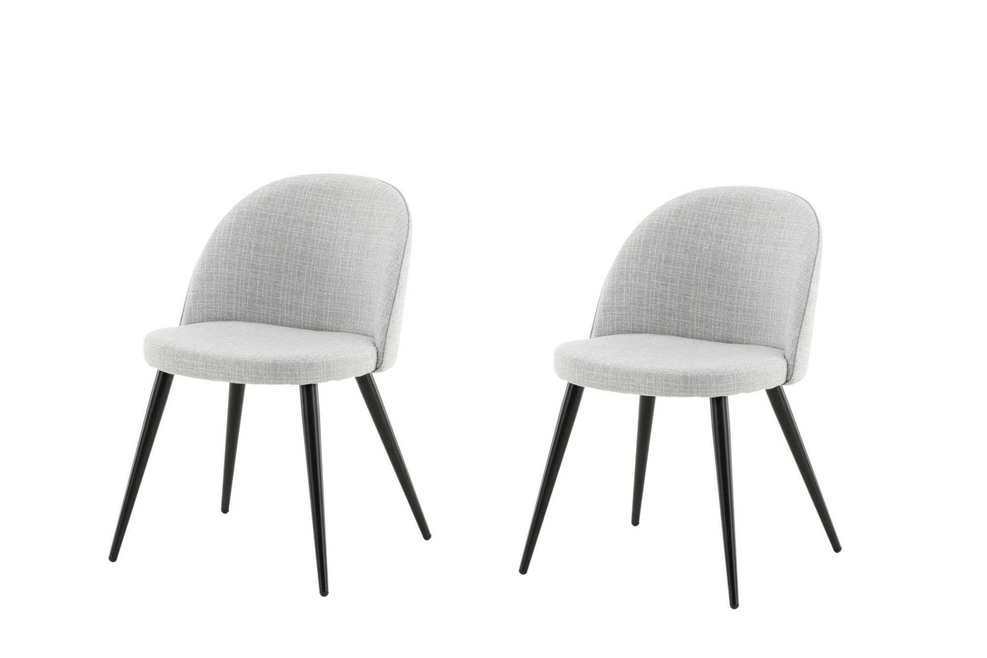 Venture Home Esszimmerstuhl »Velvet, 2er-Set Esszimmerstühle in Schwarz-Stoff, 150 kg belastbar« () 2 Stk.Polsterstuhl, Stoffbezug, Metallbeine, abgerundet, vielseitig