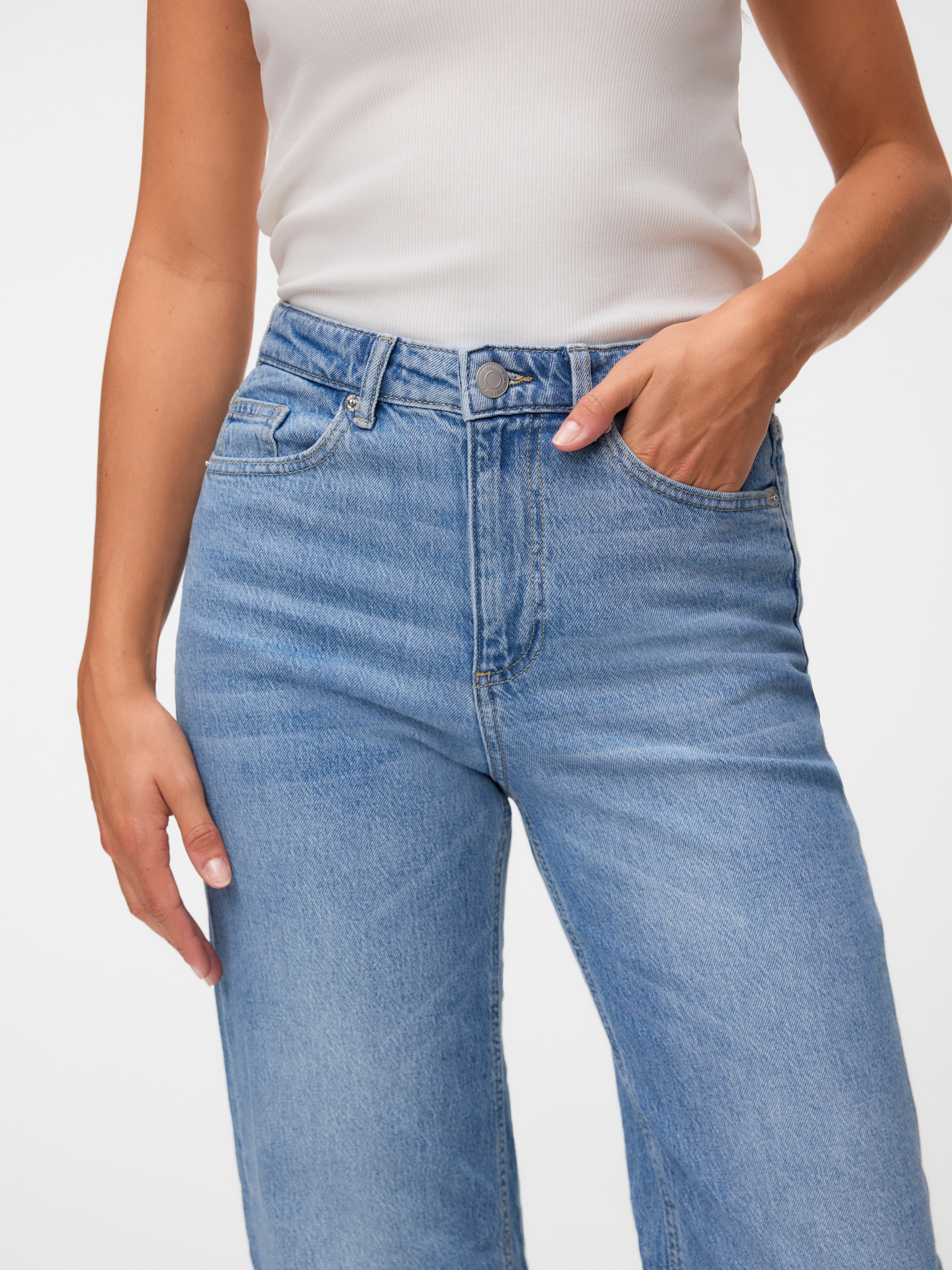 Vero Moda High-waist-Jeans »VMTESSA HR WIDE JEANS RA3065 GA NOOS« Baumwollmischung, high waist, wide fit