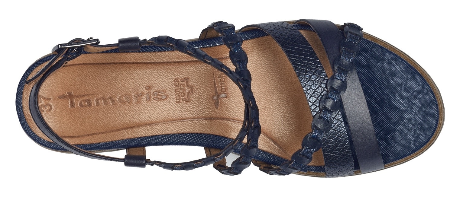 Tamaris Keilsandalette, Riemchensandale, Sommerschuh mit verstellbarer Schnalle