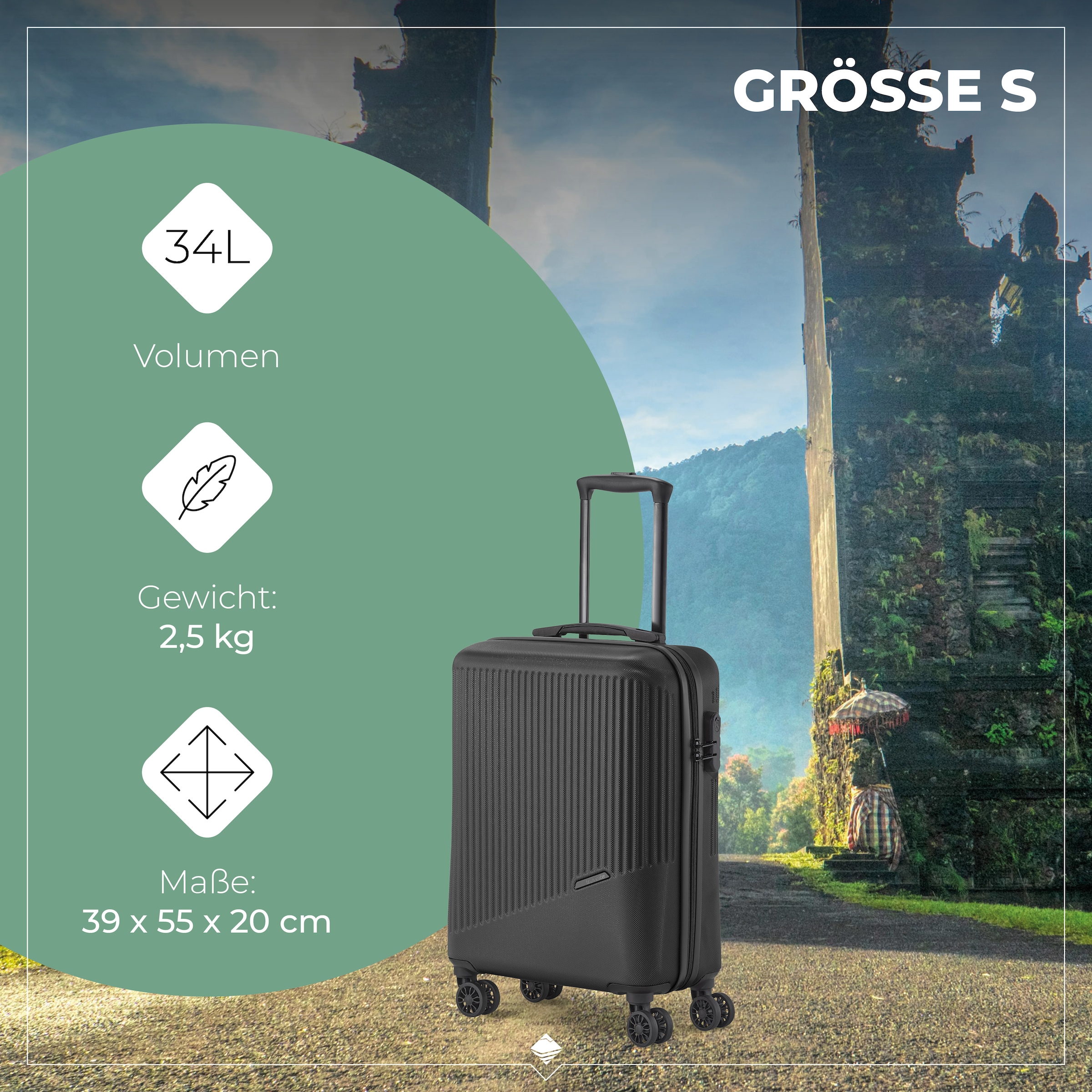 travelite Trolleyset »BALI 3-teilig Hartschale« TSA-Schloss – robustes Reisegepäck