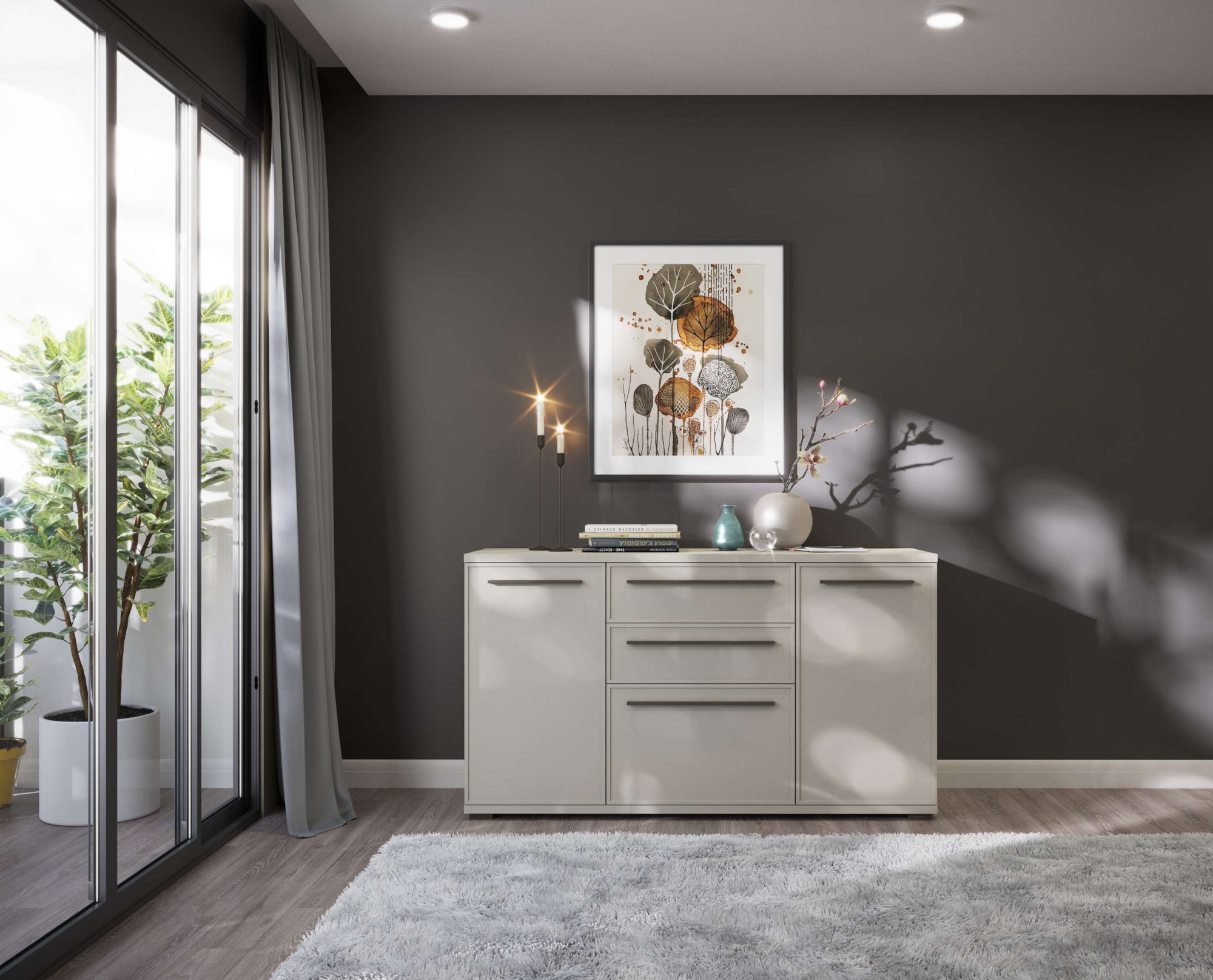 OTTO home Kommode »Opera Kombikommode, Sideboard, Schubladenkommode« UV lackiert, Soft Close Funktion, Höhenverstellbare Füße