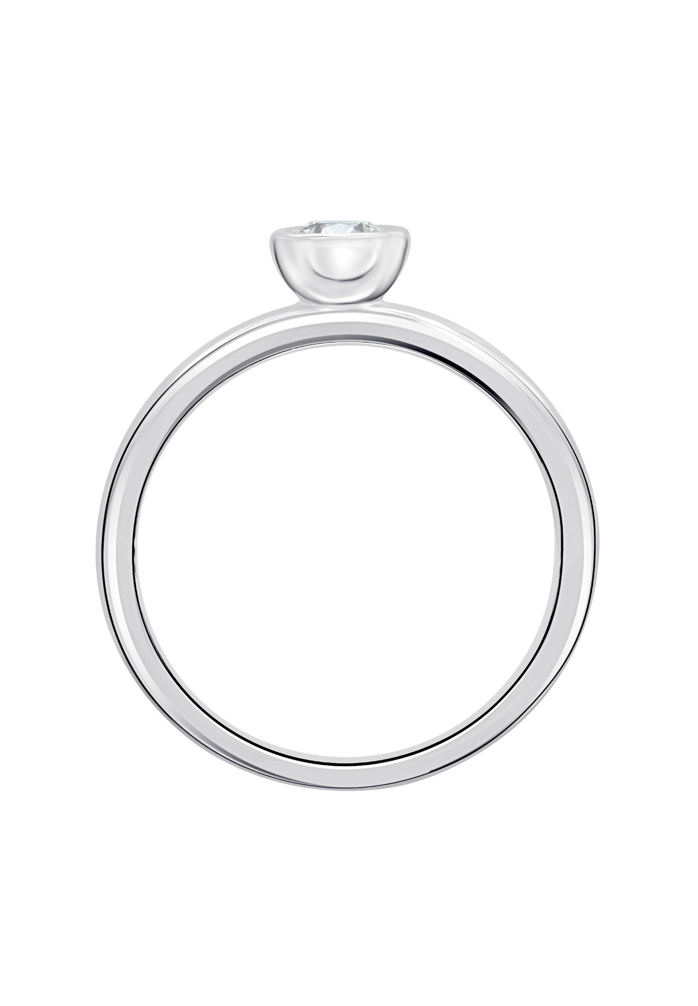 ONE ELEMENT Diamantring »0.1 ct Diamant Brillant Zarge Ring aus 750 Weißgold«