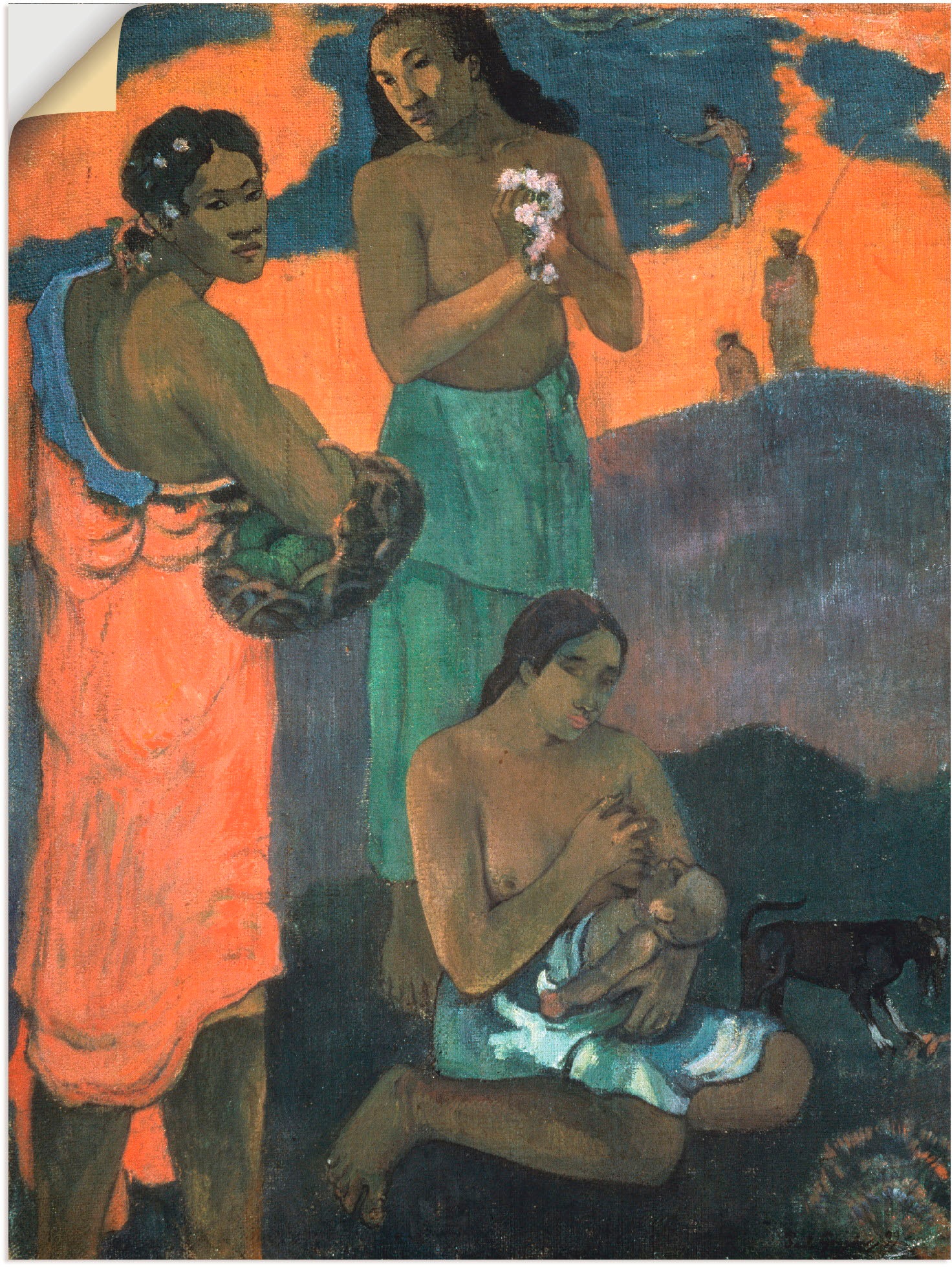 Artland Wandbild »Mutterschaft. Frauen am Meeres-Ufer«, Gruppen & Familien, (1 St.), in vielen Größen & Produktarten -Leinwandbild, Poster, Wandaufkleber / Wandtattoo auch für Badezimmer geeignet