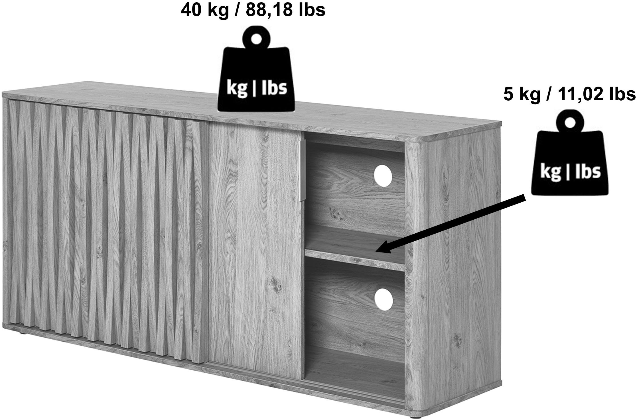 Jahnke Sideboard »FLOW SB 150« 1 Stk. tlg. Sideboard, 2 Schiebetüren, Breite 150 cm