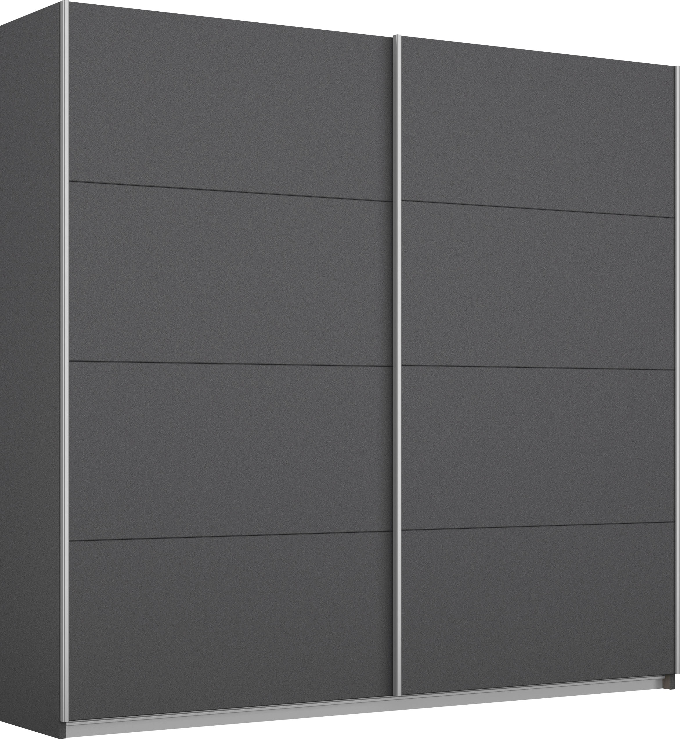 OTTO home Schwebetürenschrank »Kleiderschrank Schrank Garderobe Schlafzimmerschrank THANOS« 3 verschiedene Ausstattungen BASIC/CLASSIC/PREMIUM (inkl. SOFT-CLOSE),  Optional mit Spiegel, Metall-Griffleisten alufarben MADE IN GERMANY