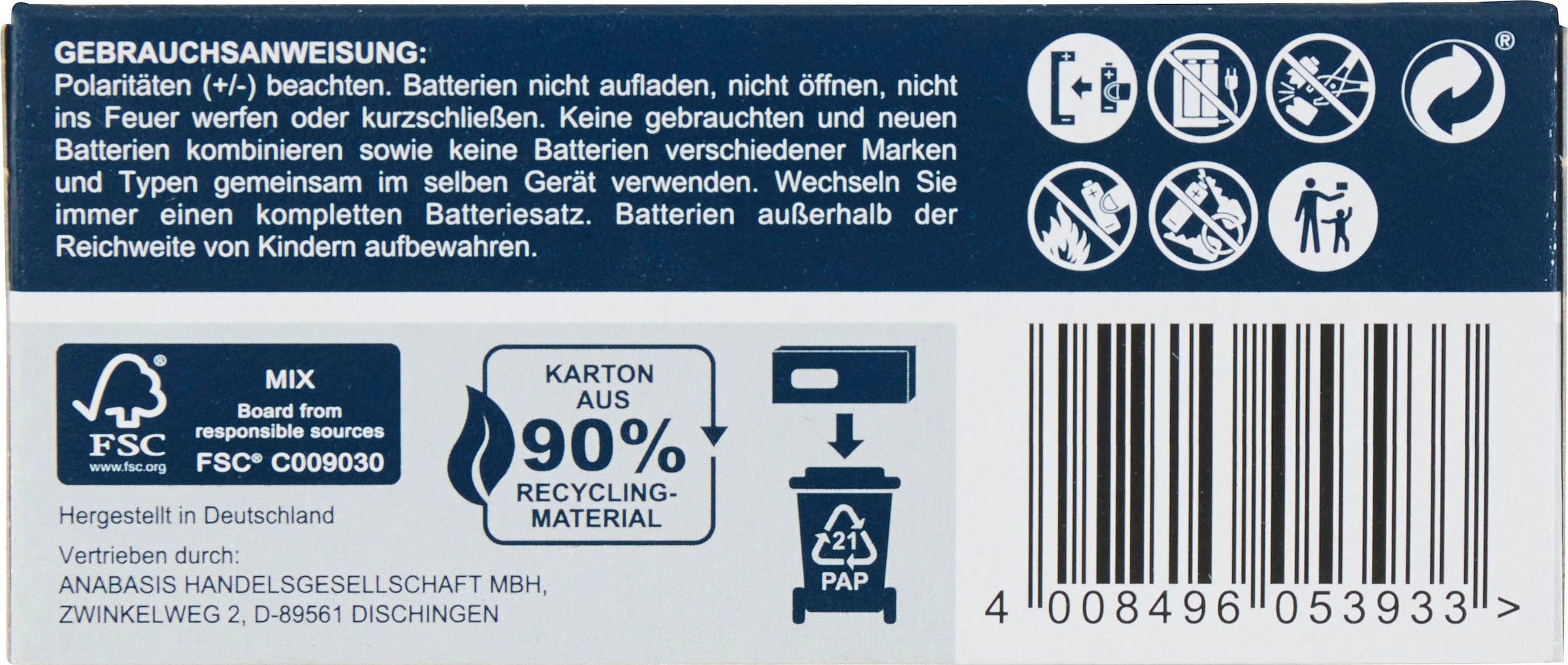 Hanseatic Batterie »60 Stck Alkaline Power, AAA Micro«, LR03, (Spar-Set, 60 St.)
