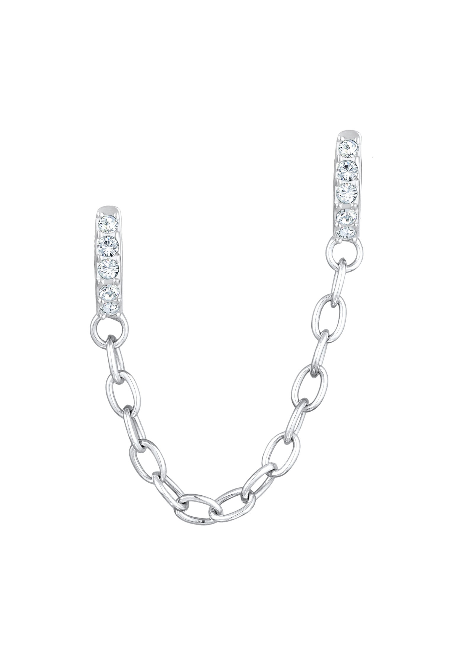 Elli Paar Creolen »Ohrringe Creole 925 Silber, mit Kristallen von Swarovski®«