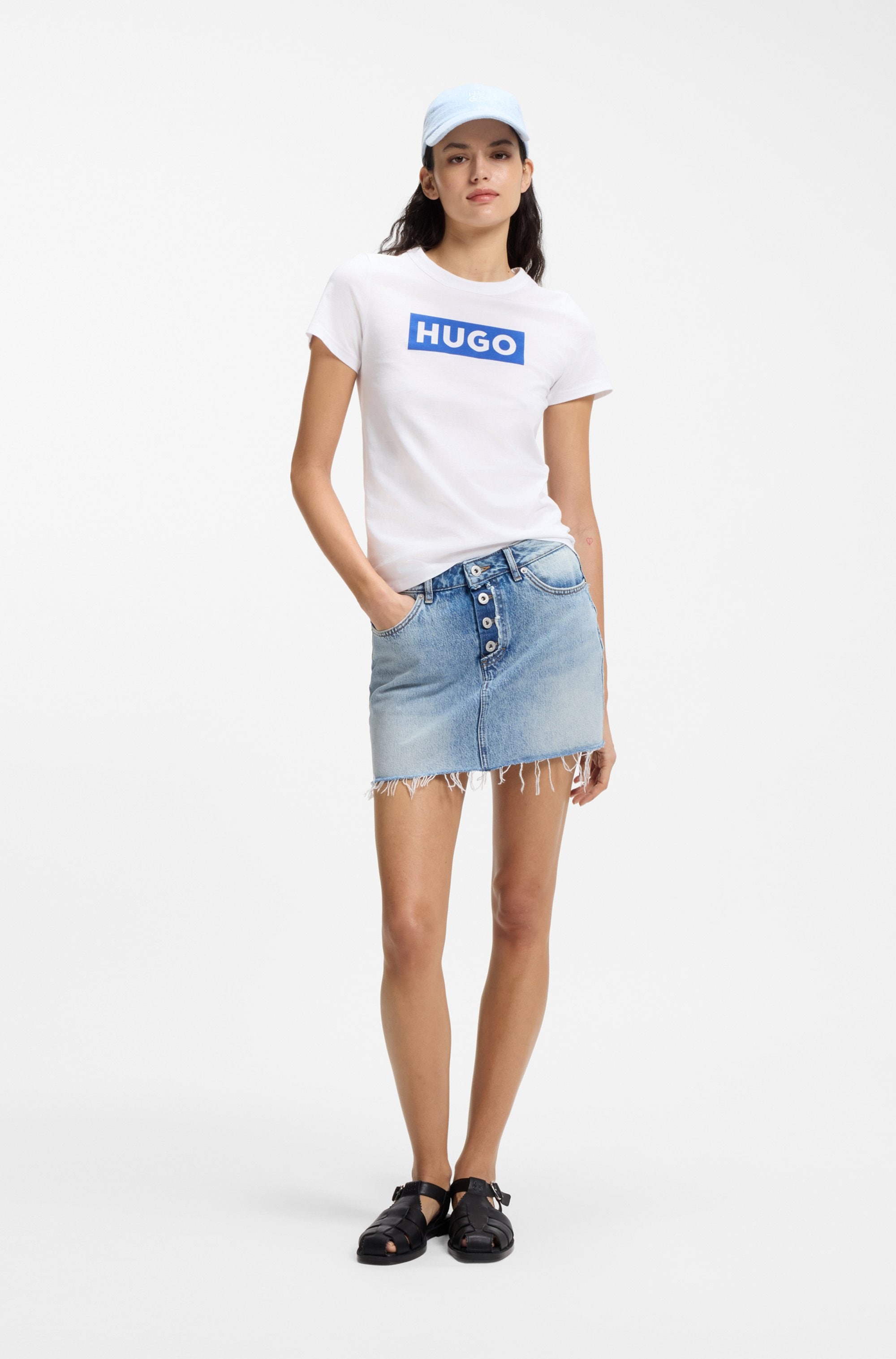 HUGO Blue T-Shirt »Classic Tee« mit Rundhals, Logodruck