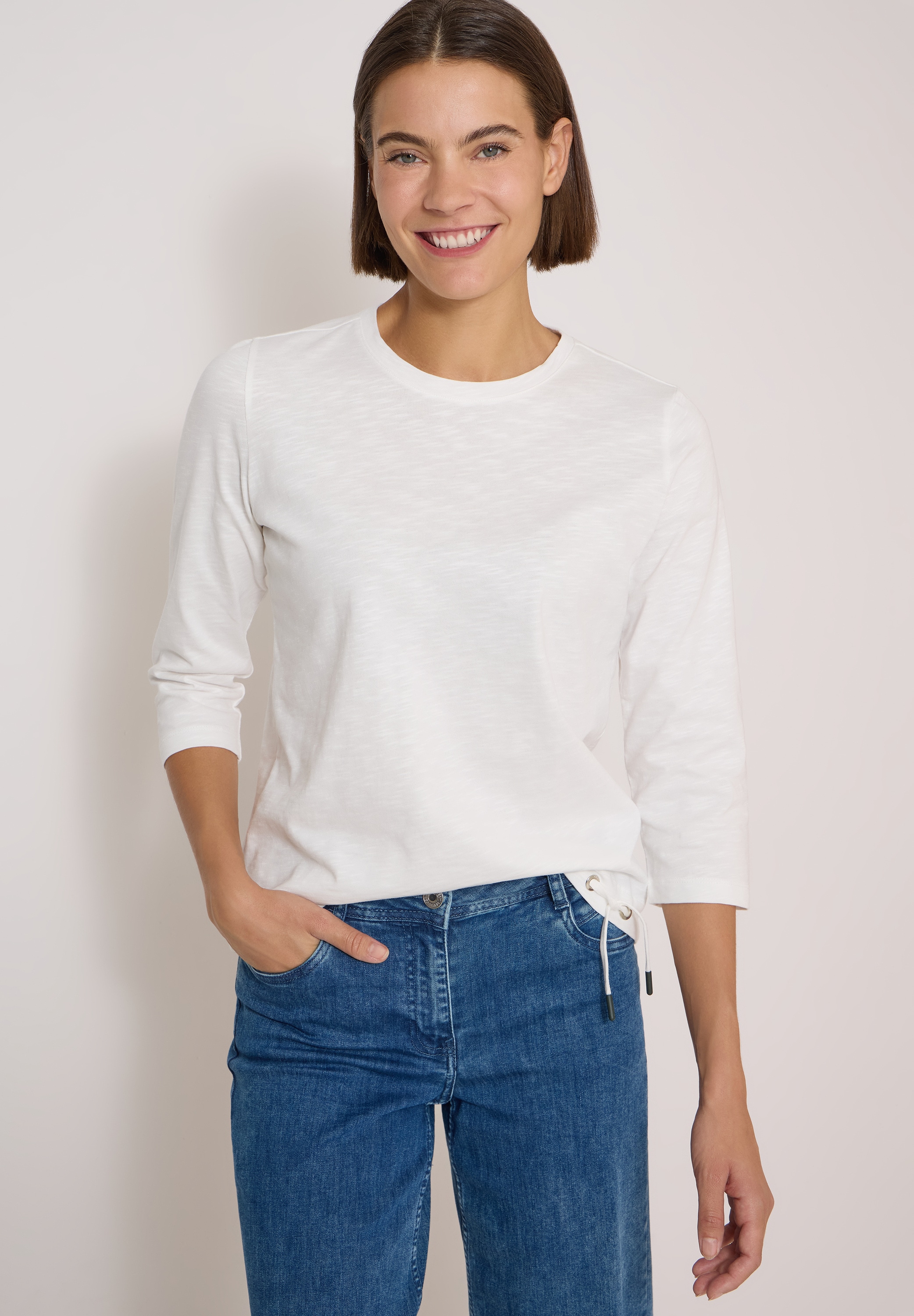 Cecil 3/4-Arm-Shirt Sommershirt mit Tunnelzug am Saum