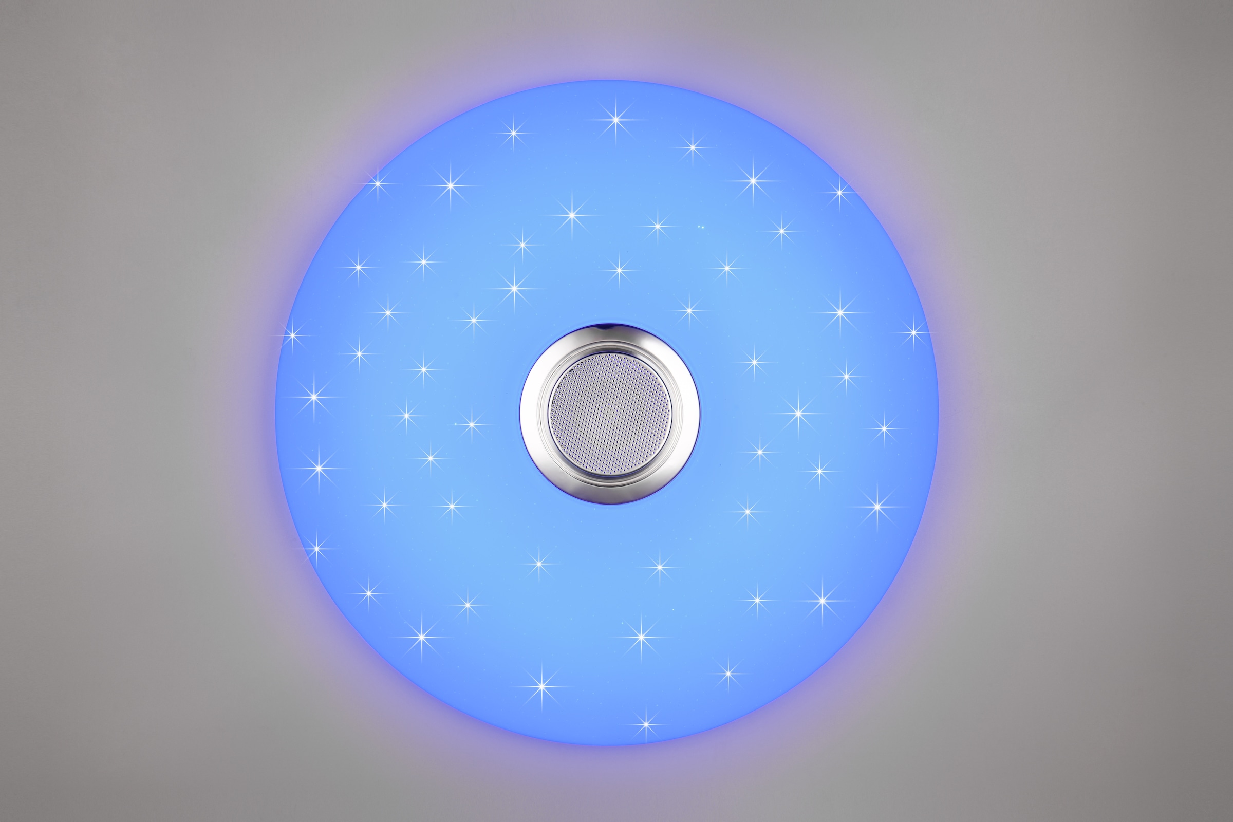 REALITY Leuchten LED Deckenleuchte »MUSICA, LED Deckenlampe mit Bluetooth Lautsprecher, Fernbedienung inkl« LED-Board 1 Stk. warmweiß - kaltweiß RGBW Farbwechsel mit Rainbow-Effekt, dimmbar, Timer, Starlight, Memory