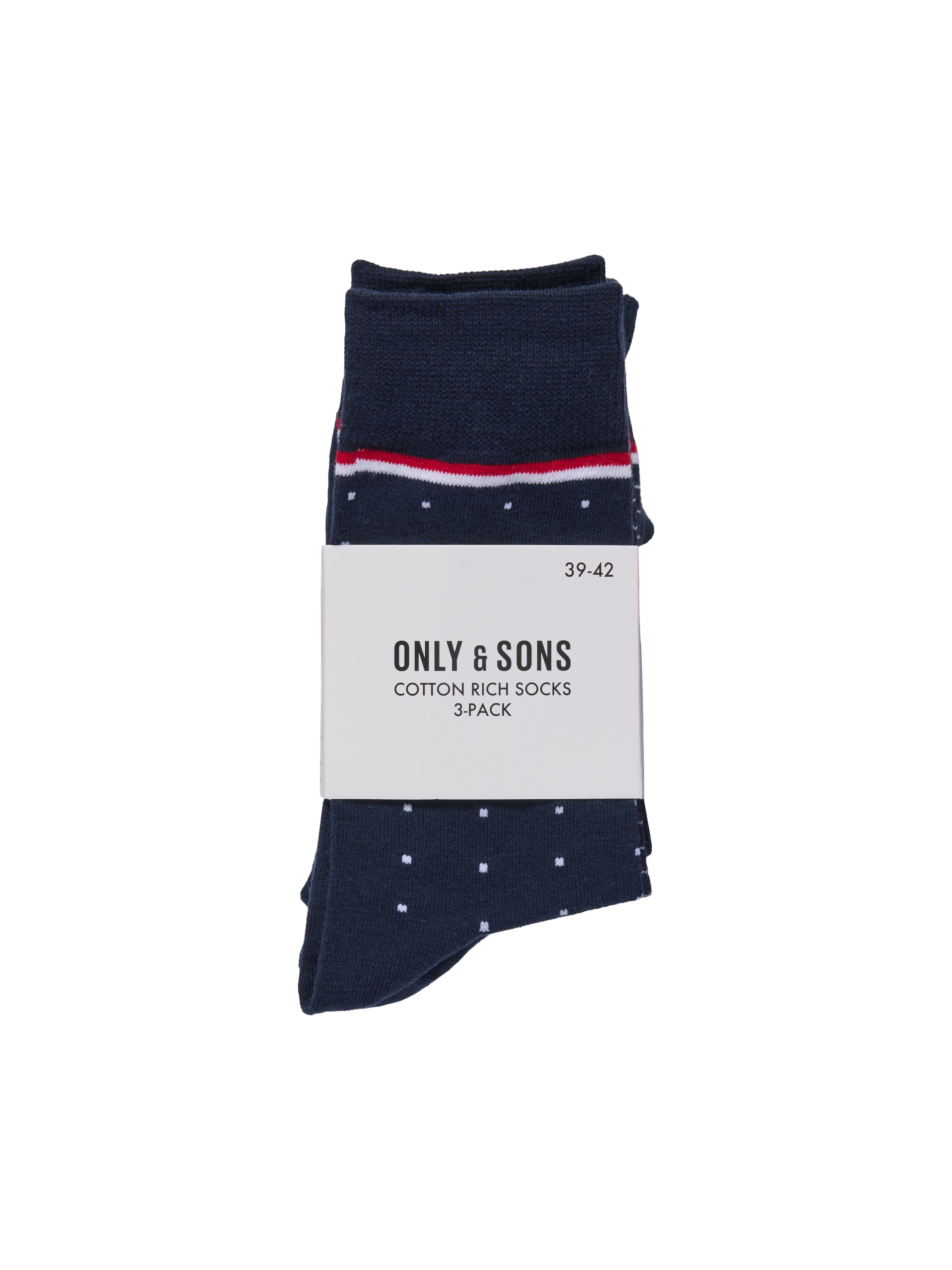 ONLY & SONS Freizeitsocken »ONSBASIC COTTON SOCK 3 PACK NOOS« Packung, 3 Paar tlg. Baumwollmischung,