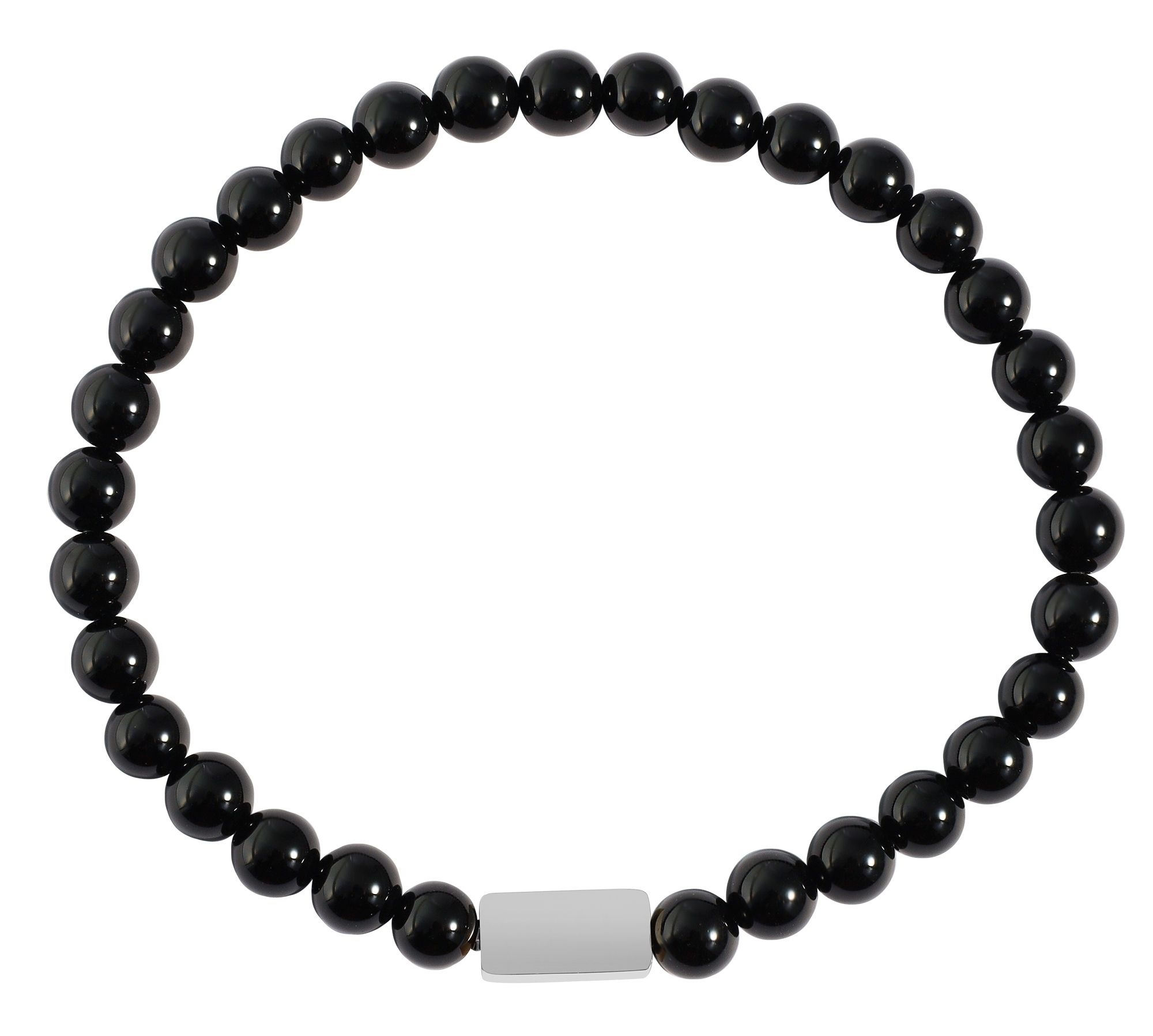 Adelia´s Armband »Herren Armband ¿ Kugelarmband aus Edelstahl mit Onyx 21 cm«