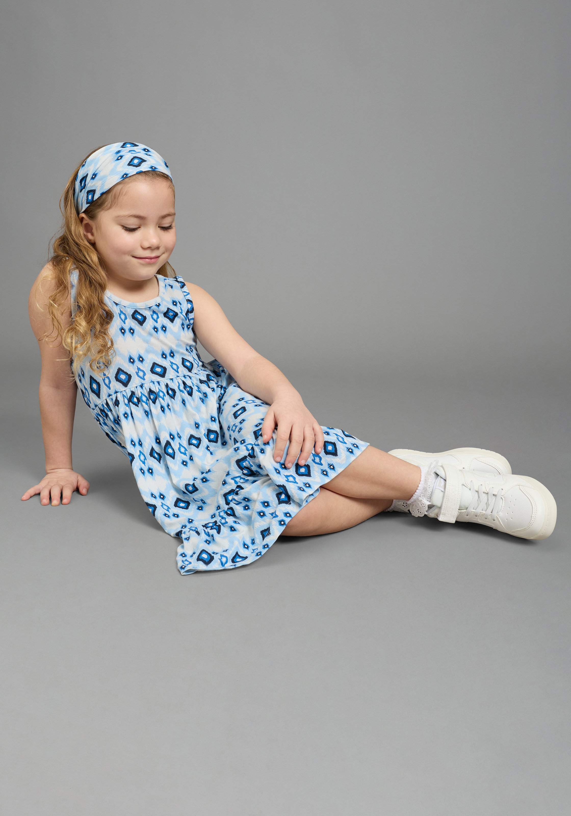 KangaROOS Kleid & Haarband »Kangaroos 2tlg Set: Kleid+Haarband« Set, 2, 2 tlg. aus Jersey, bedruckte Optik, aus Viskosemischung