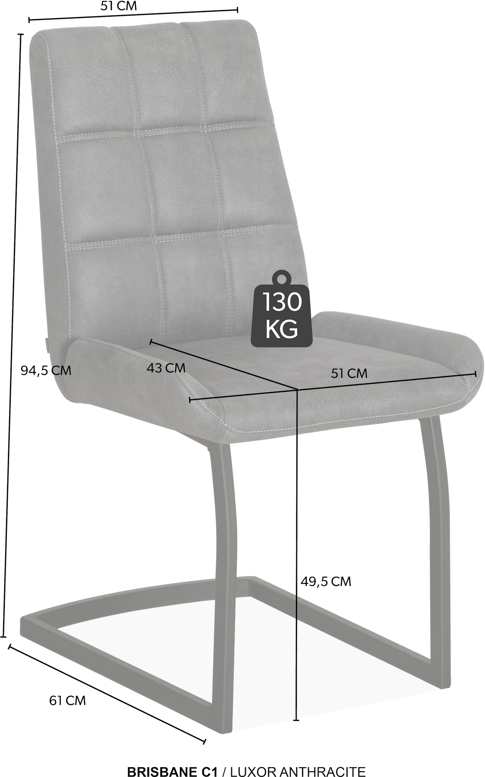 OMG Design »Brisbane« (Set) 1 Stk.Esszimmerstuhl, pflegeleichter Bezug