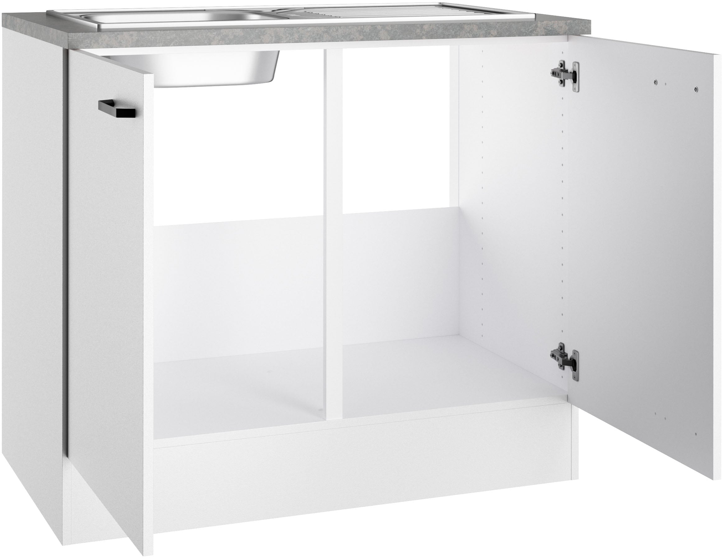 OPTIFIT Spülenschrank »OPTImulti« Breite 100 cm, Tiefe 60 cm, inkl. Arbeitsplatte und Einbauspüle