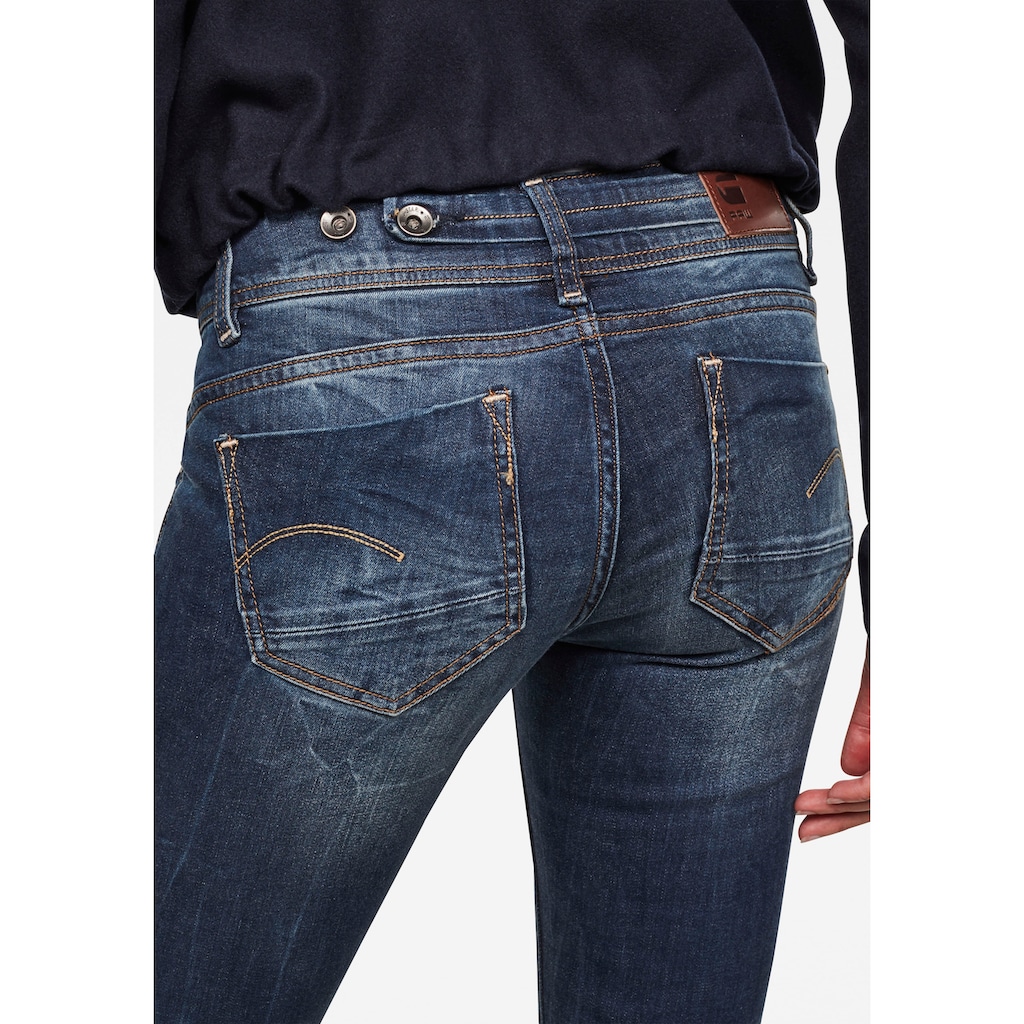 G-Star RAW Straight-Jeans »Midge Saddle Straight«, 5-Pocket-Design mit markanten Steppnähten
