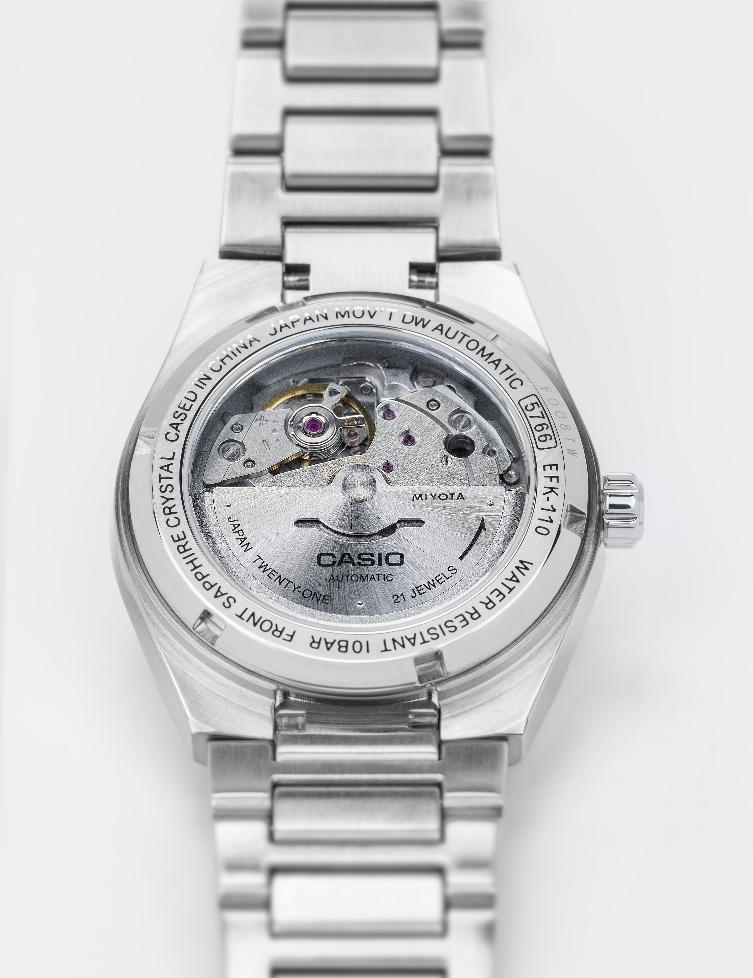 CASIO EDIFICE Automatikuhr Armbanduhr, Damenuhr, Herrenuhr, Mechanische Uhr, Edelstahlarmband
