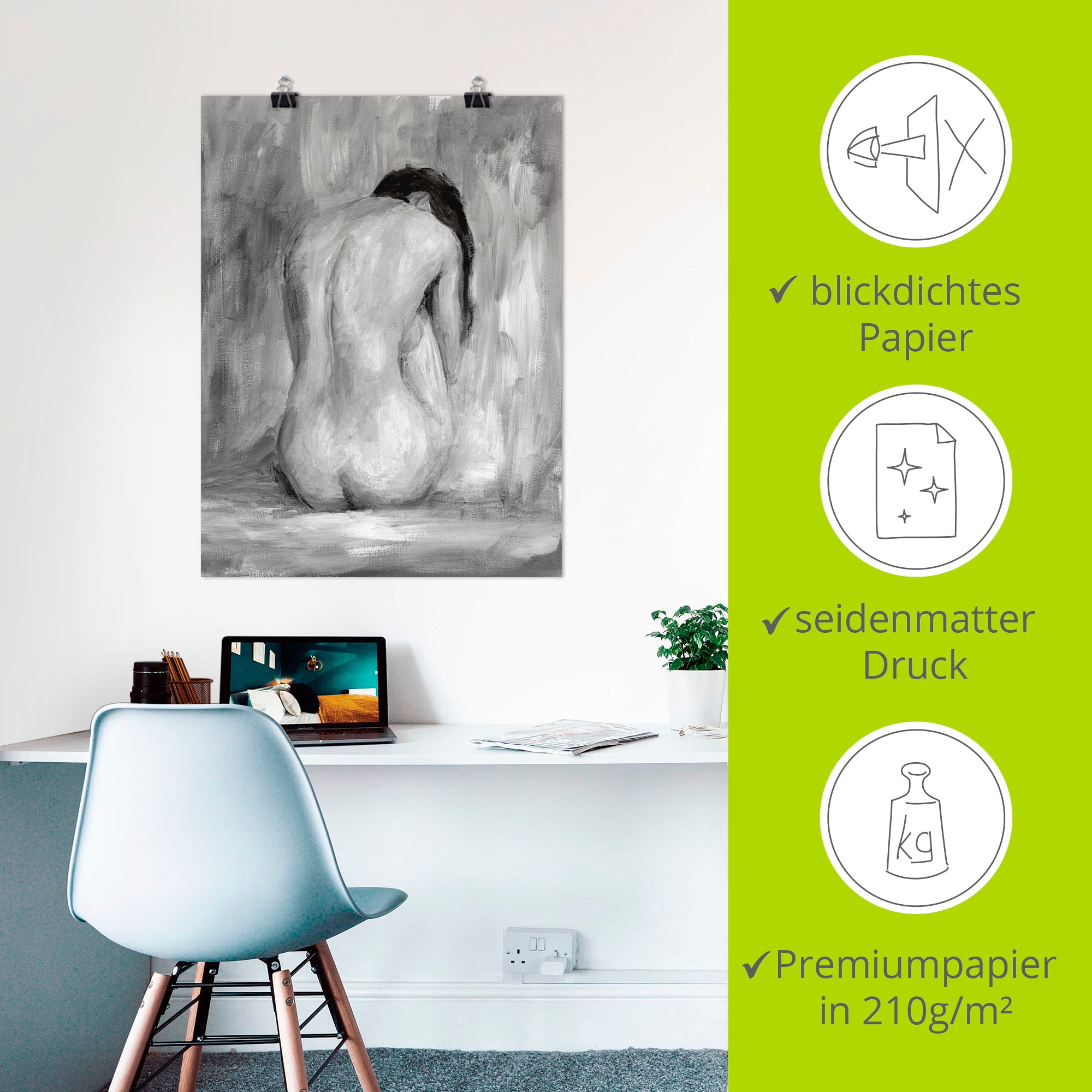 Artland Wandbild »Figur in schwarz & weiß II«, Frau, (1 St.), als Alubild, Outdoorbild, Leinwandbild, Poster, Wandaufkleber