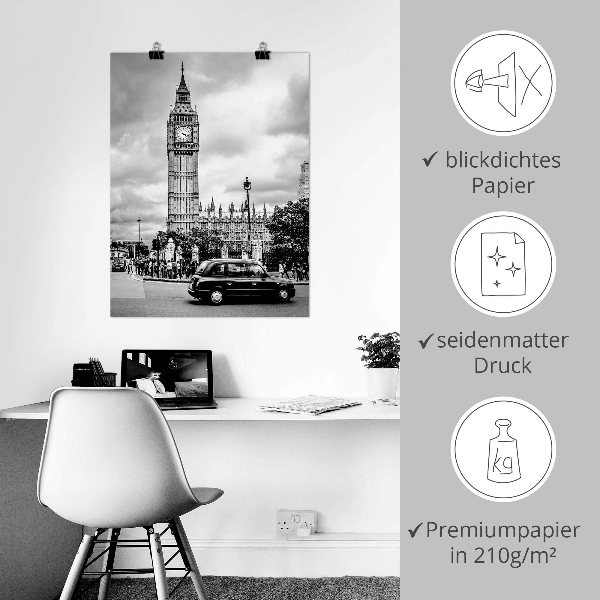 Artland Poster »London Taxi und Big Ben« Gebäude 1 Stk. tlg. ohne Rahmen