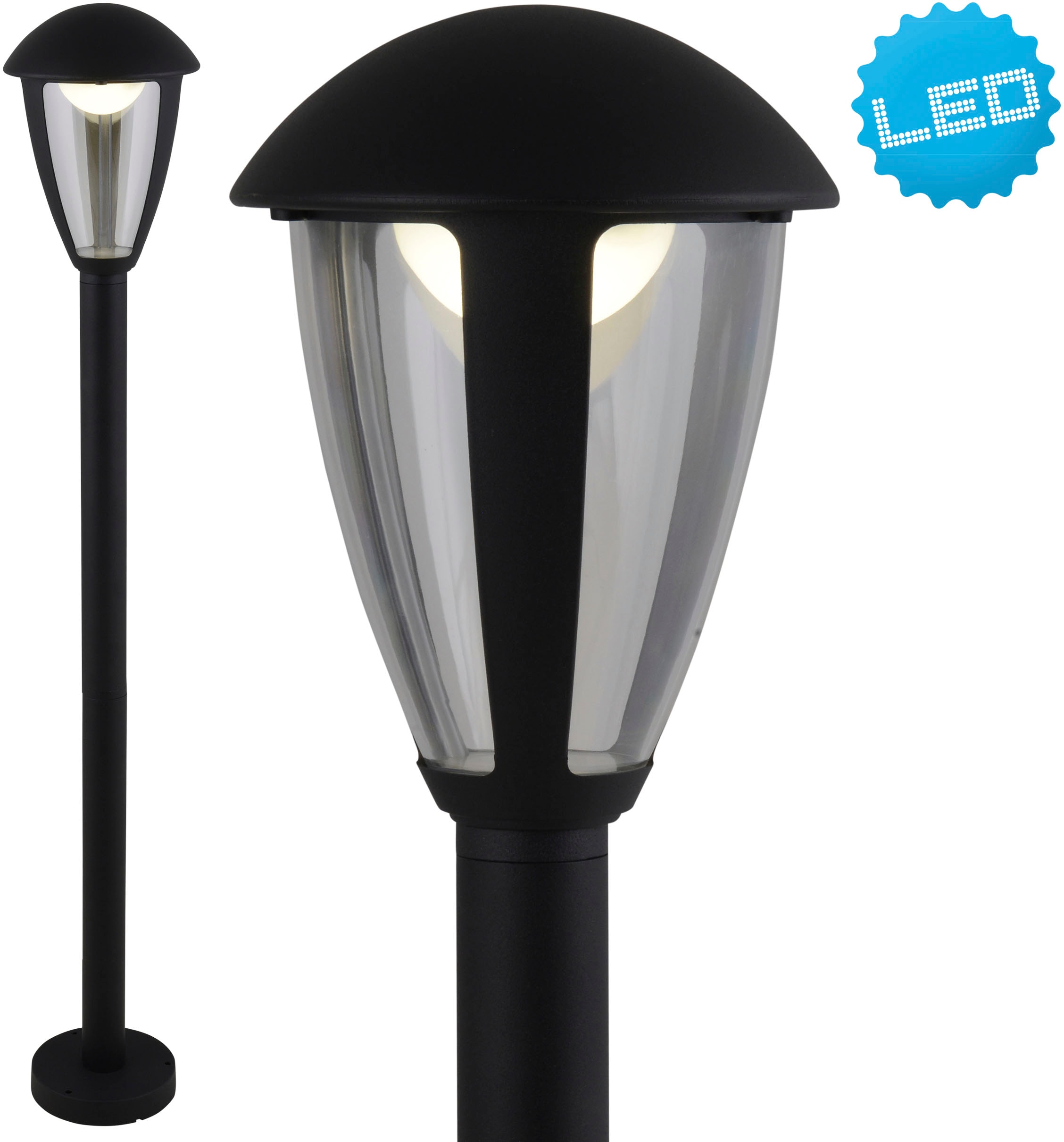 OTTO 14x LED näve IP44 incl. 1 LED schwarz »Clint«, 100cm Außen-Stehlampe online flammig-flammig, Höhe bei klar Kunststoff Aluminium