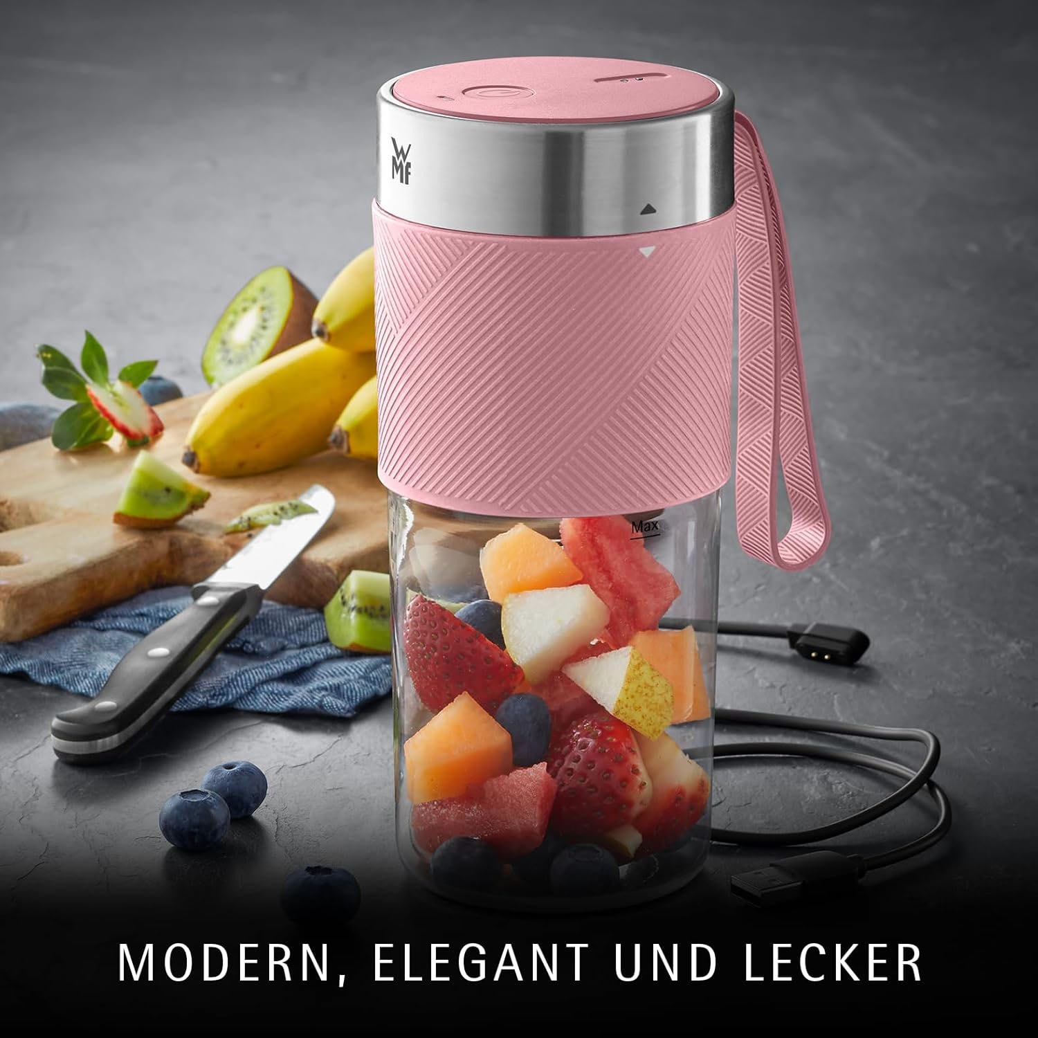 WMF Smoothie-Maker »KÜCHENminis Mix on the Go« 50 W tragbar, wiederaufladbar, 300 ml, 50 W, langlebiger Akku, 20.000 U/min