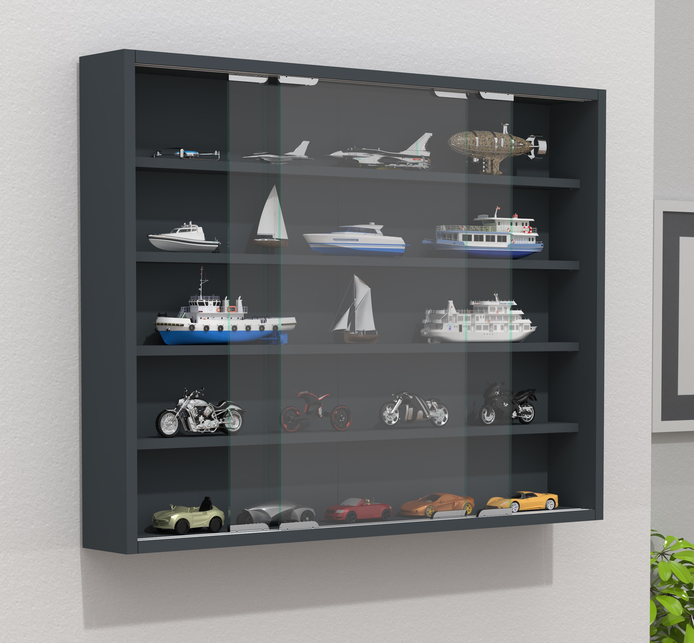 VCM Wandregal »Hängevitrine Wandvitrine Sammel Deko Agisa L« 1 Stk. tlg.