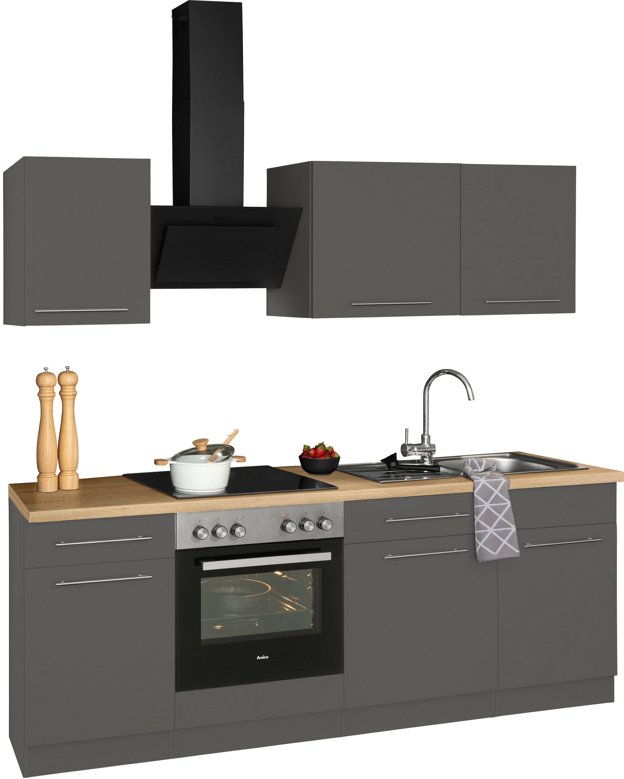 wiho Küchen Küchenzeile »Unna«, ohne E-Geräte, Breite 220 cm