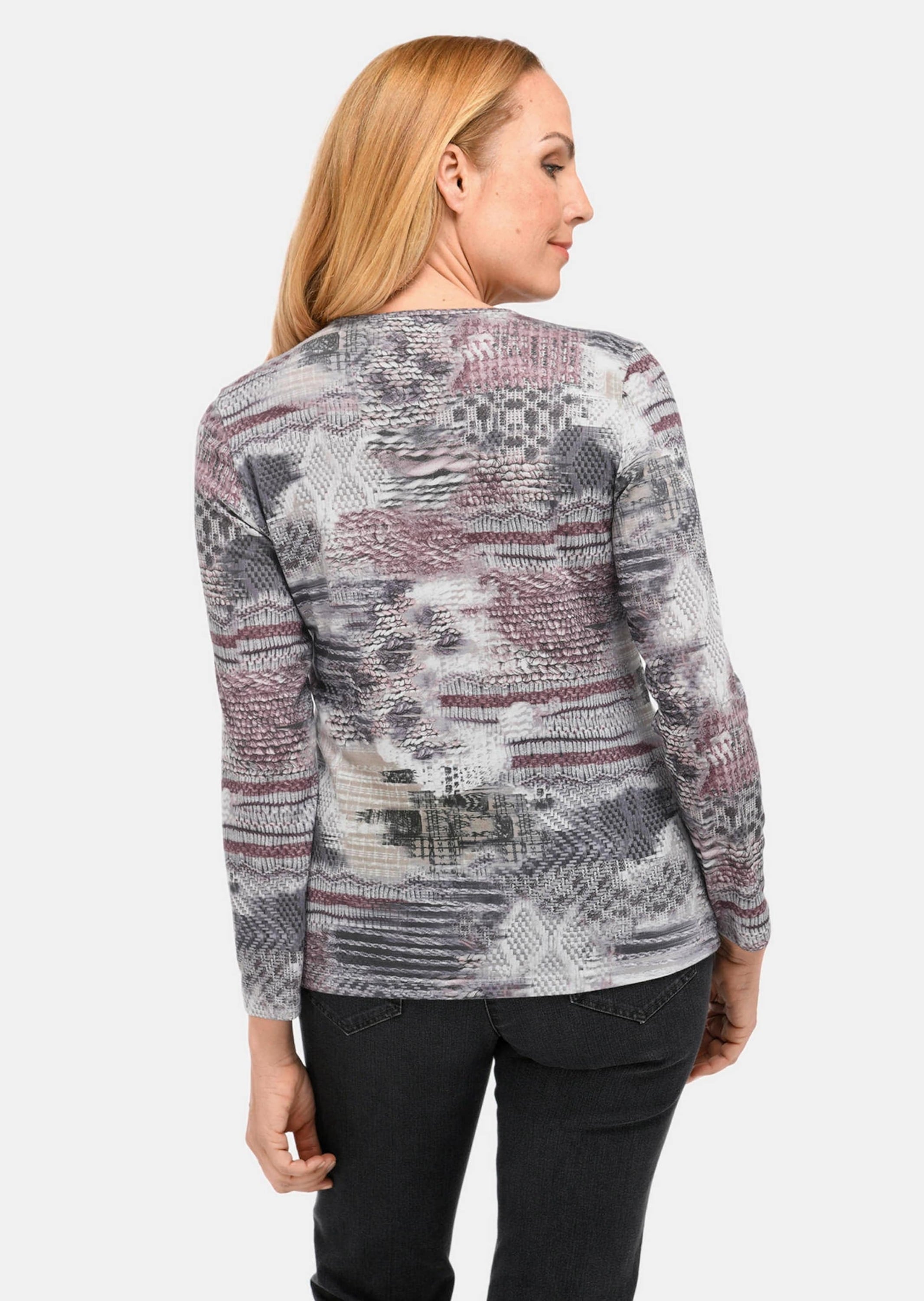 GOLDNER Print-Shirt »Leichtes Druckshirt mit Allover-Design« Druckmix verschiedener Strickstrukturen