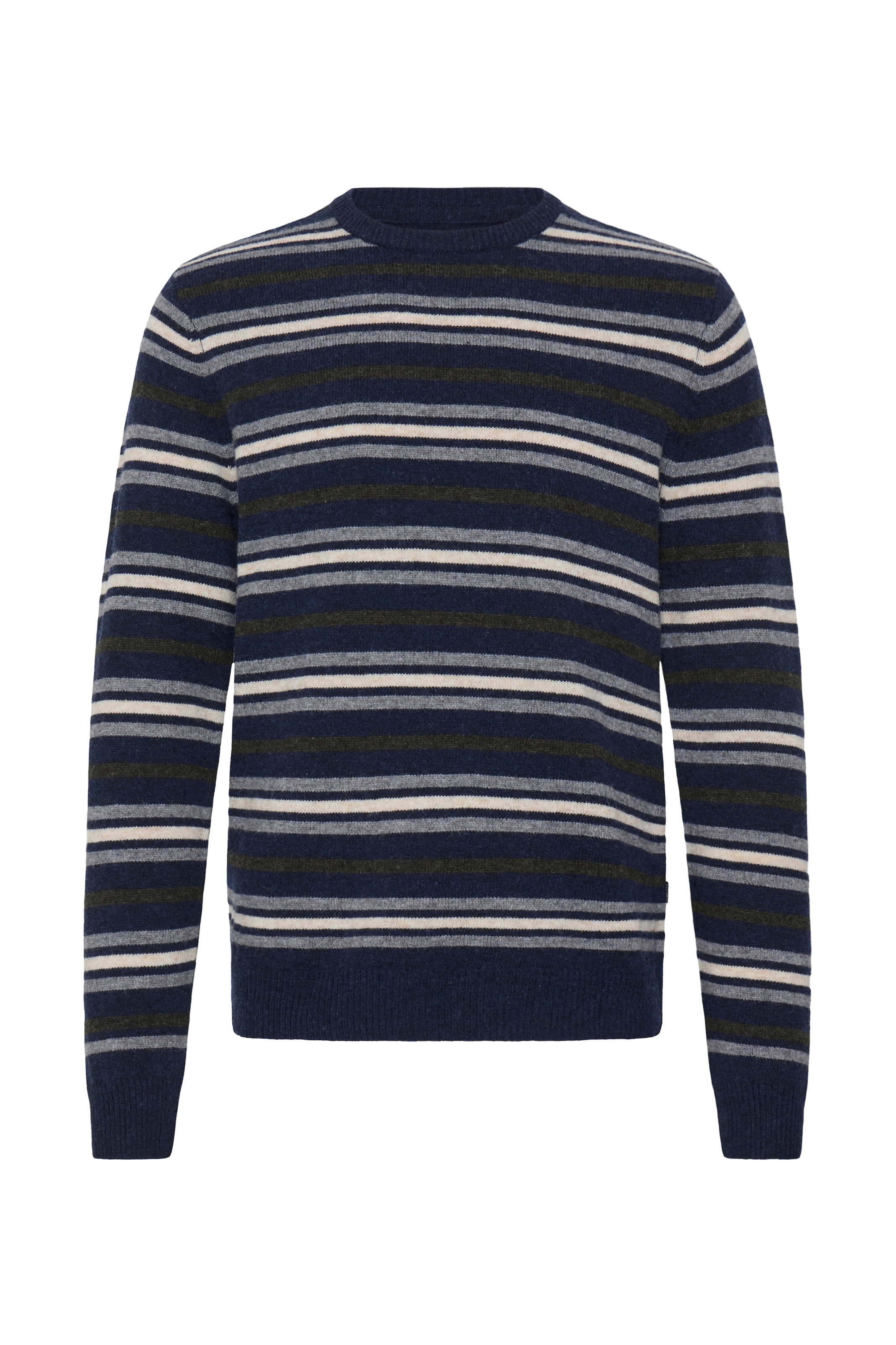 Blend Rundhalspullover »BHBRANKO CREW KNIT STRIPE« Wollmischung, regular fit