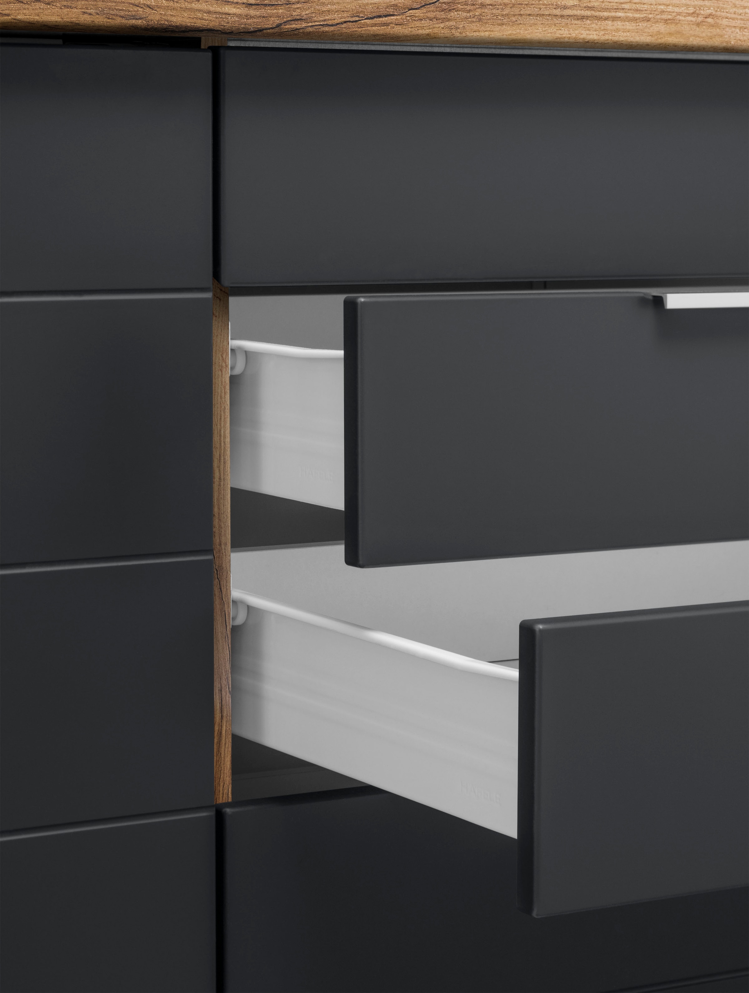 KOCHSTATION Küchenzeile »KS-Luhe« 360 cm breit, wahlweise mit oder ohne E-Geräten, gefräste MDF-Fronten