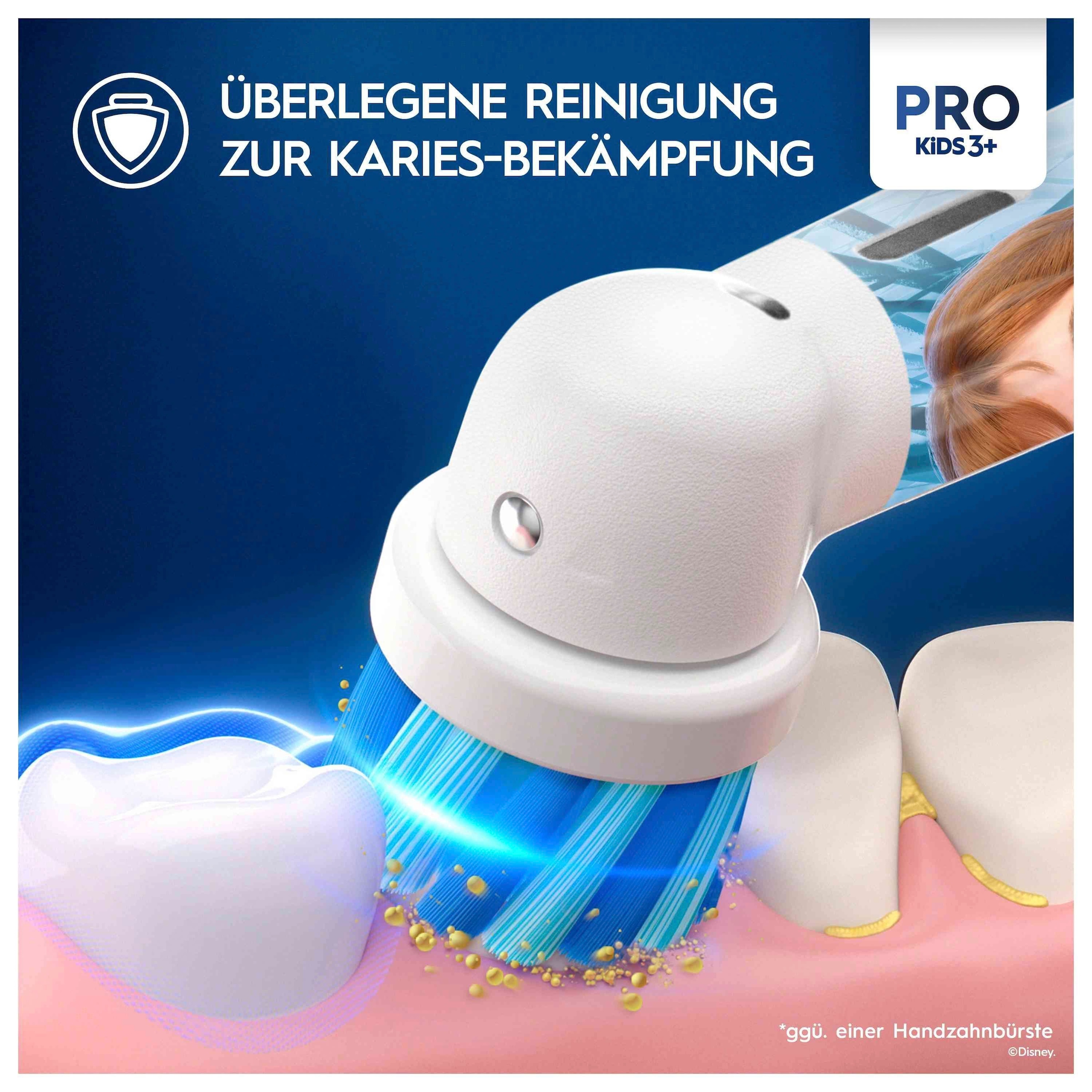 Oral-B Elektrische Zahnbürste »Pro Kids Frozen«, 1 St. Aufsteckbürsten, für Kinder ab 3 Jahren