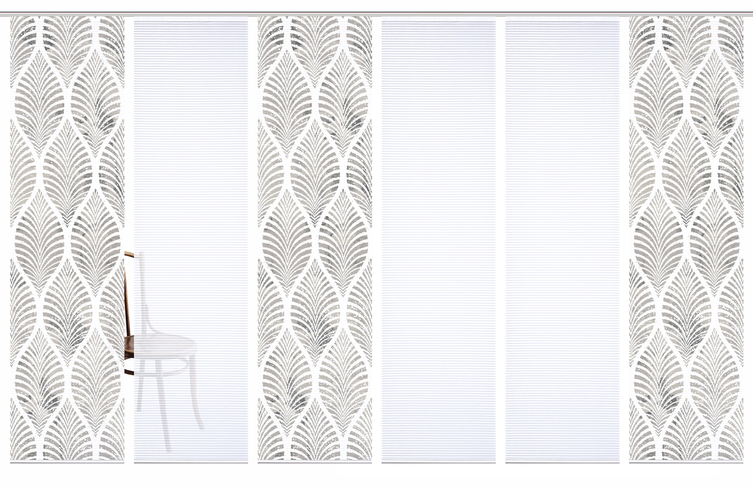 HOME in green Schiebegardine »VIDARO« Paneelwagen 6 Stk. tlg. SET DIGITALDRUCK,BAMBUSOPTIK RECYCELT