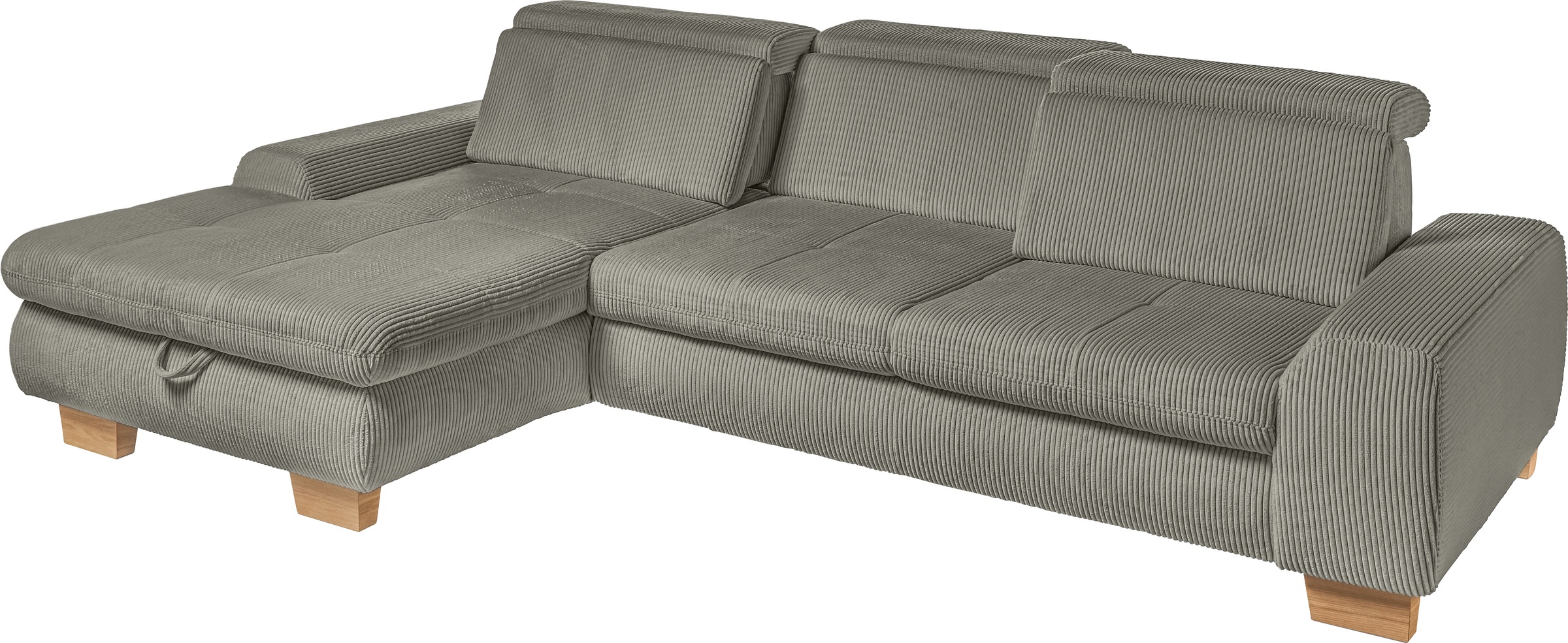 set one by Musterring Ecksofa »SO 3400, Cord, Sitzhöhe 47cm oder 49cm, inkl. Sitztiefenverstellung«, mit Canape und verschiedenen Funktionen, Kaltschaum, B307 x T195 cm