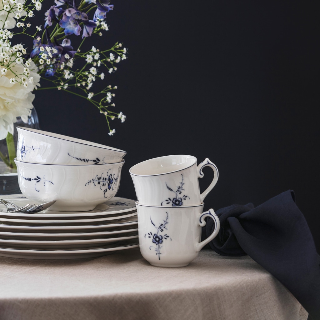 Villeroy & Boch Tasse »Kaffeetasse Vieux Luxembourg 120 ml weiß-blau«