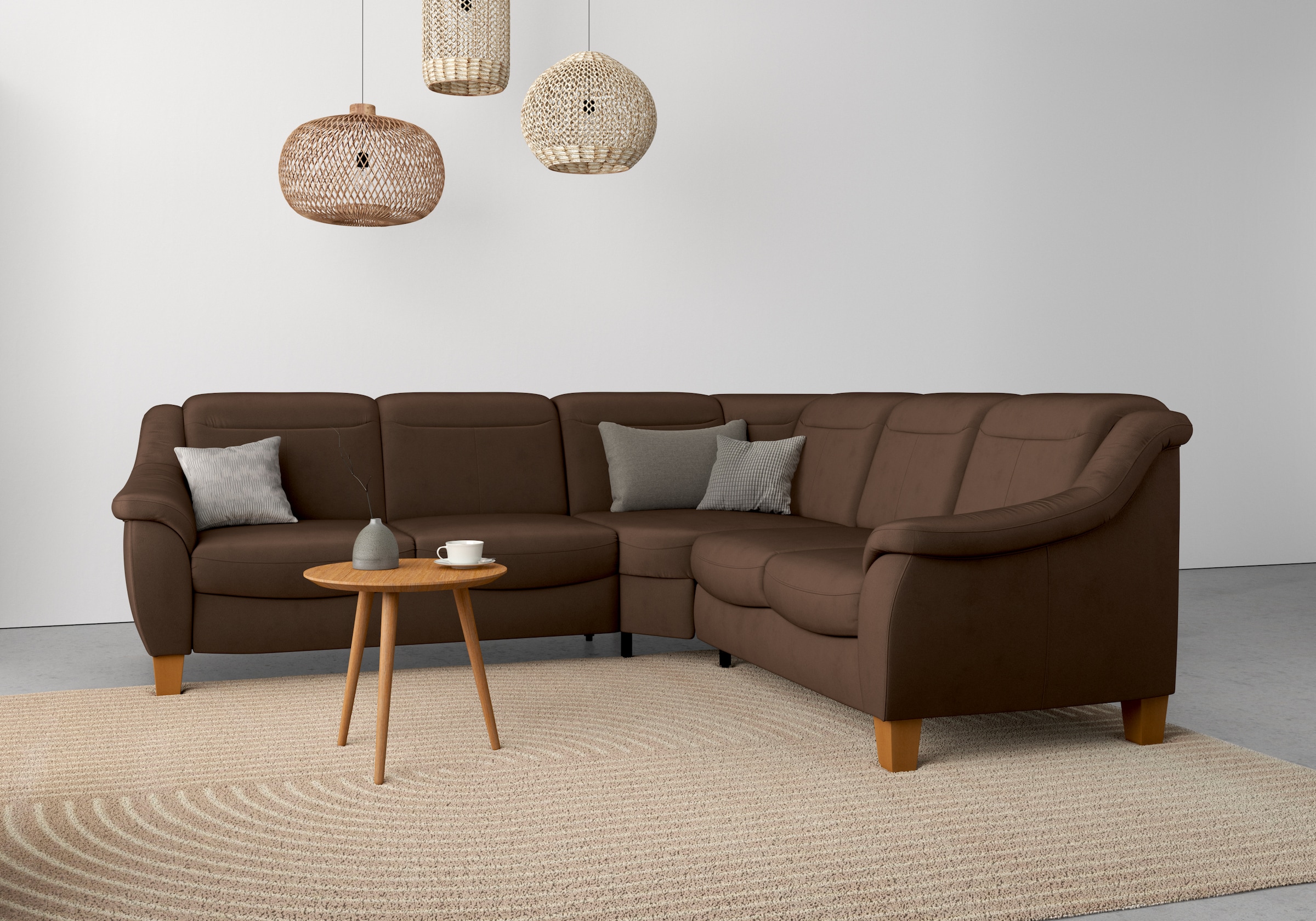 Home affaire Ecksofa »Caldera L-Form« Federkern, wahlweise mit Kopfteilverstellung, Bettfunktion, Bettkasten