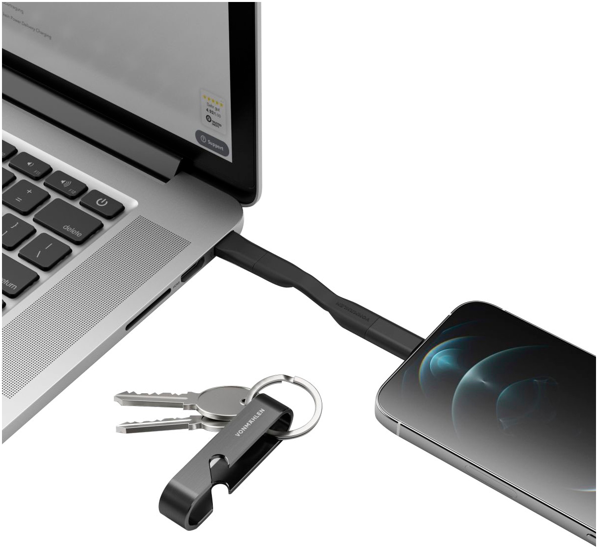 VONMÄHLEN Laptop-Kabel »High Six Cable«, Micro-USB-Lightning, USB Typ A-USB-C