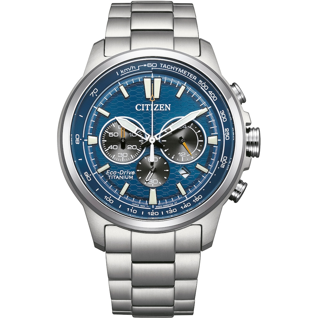 Citizen Chronograph »CA4570-88L«, Armbanduhr, Herrenuhr, Solar, Titan, Stoppfunktion